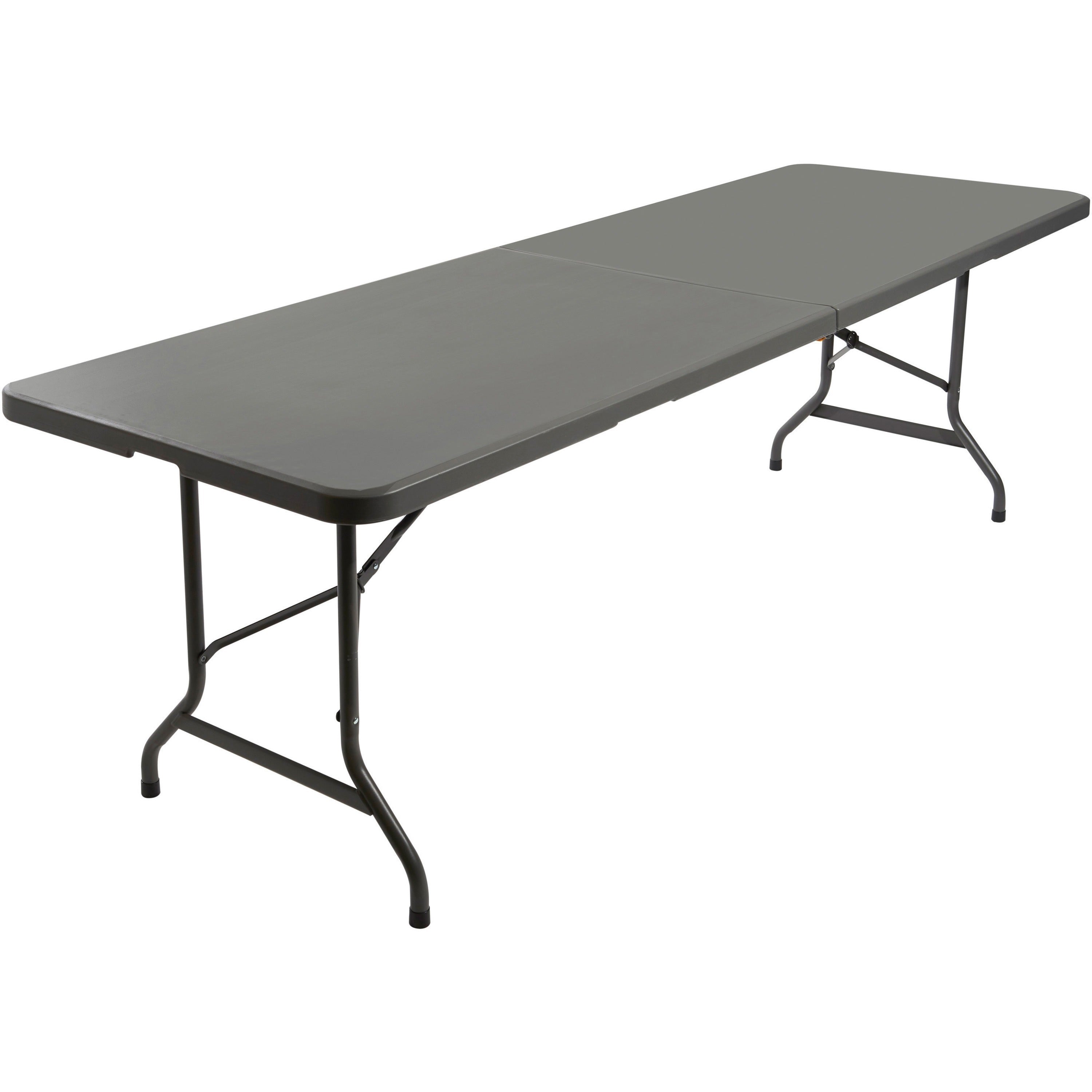 Iceberg IndestrucTable TOO Bifold Table - For - Table TopRectangle Top - Contemporary Style - Adjustable Height - 96" Table Top Length x 30" Table Top Width x 2" Table Top Thickness - 29" Height - Charcoal, Powder Coated - Tubular Steel - 1 Each -