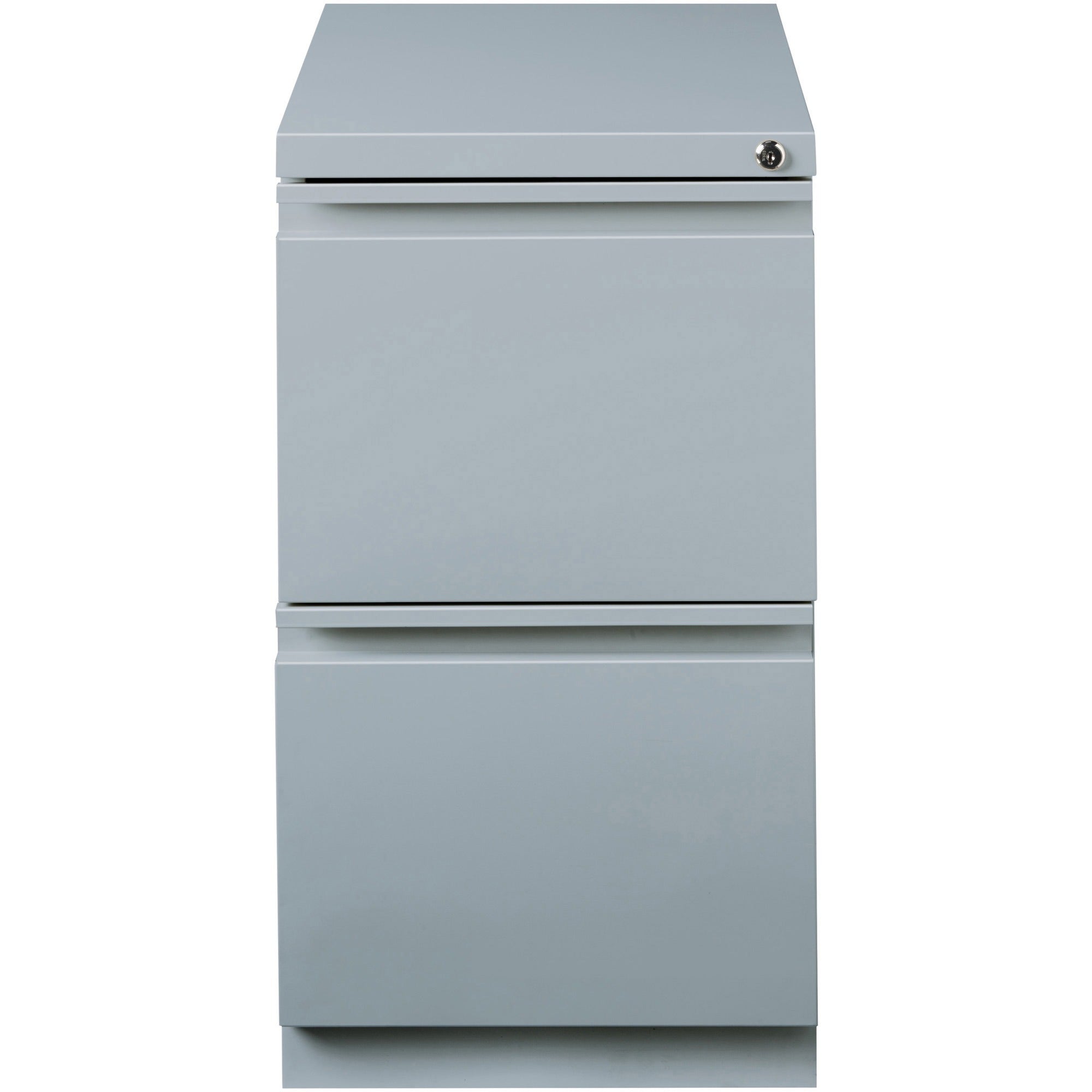 Lorell 20" File/File Mobile File Cabinet with Full-Width Pull - 15" x 19.9" x 27.8" - 2 x Drawer(s) for File - Letter - Vertical - Ball-bearing Suspension, Drawer Extension, Durable, Recessed Drawer - Gray - Steel - Recycled -