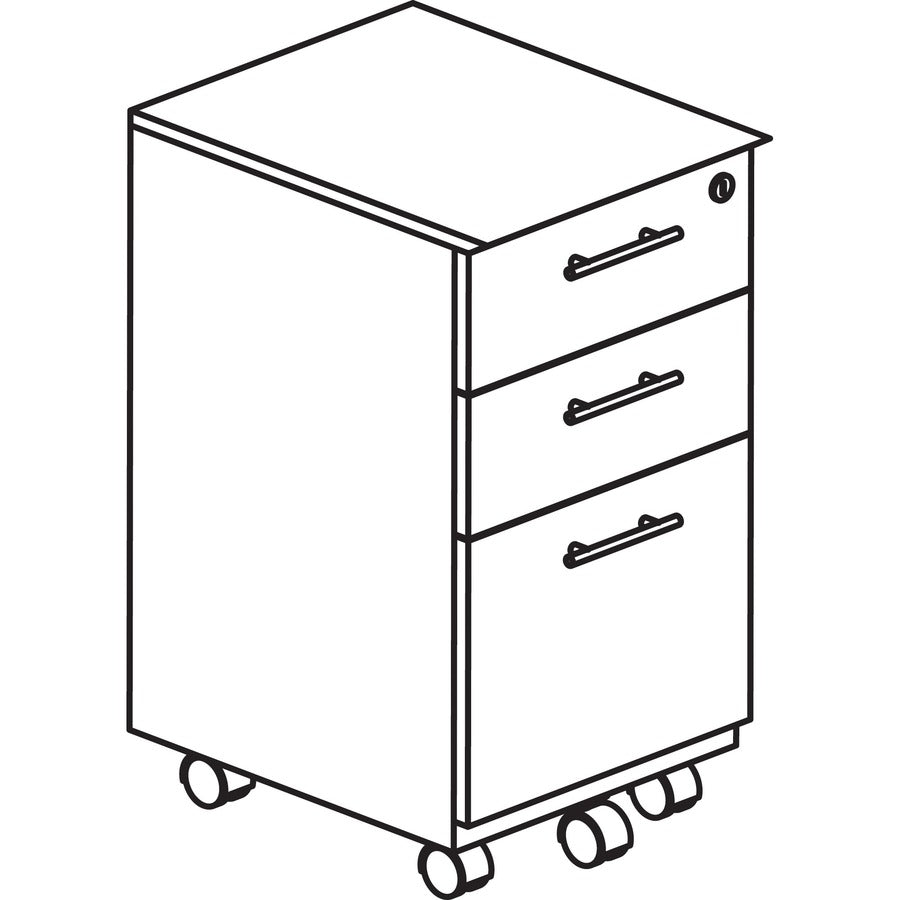 Mayline Medina Box/Box/File Mobile Pedestal - 18" x 15.5" x 26.8" - 3 x Box, File Drawer(s) - Material: Steel - Finish: Gray, Laminate - Stain Resistant, Water Resistant, Abrasion Resistant, Ball-bearing Suspension, Drawer Extension, Built-in Hangrai -