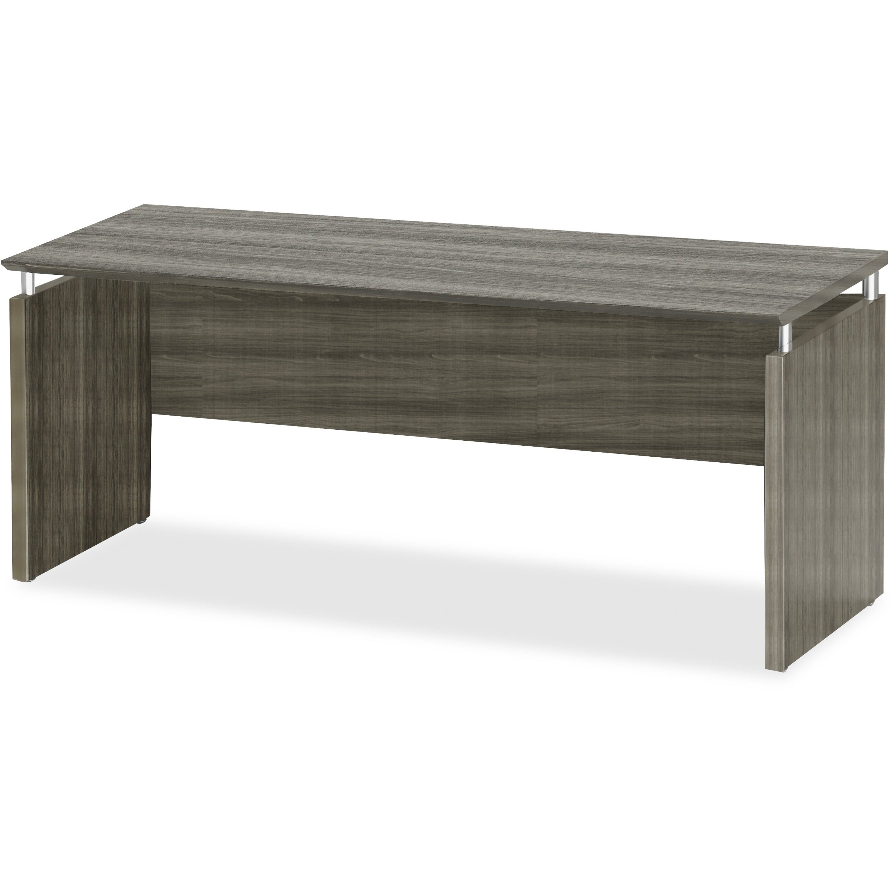 Mayline Medina Credenza - 72" x 20" x 1" x 29.5" - Beveled Edge - Finish: Gray Steel Laminate - Water Resistant, Stain Resistant, Abrasion Resistant, Durable, Modesty Panel, Leveling Glide -