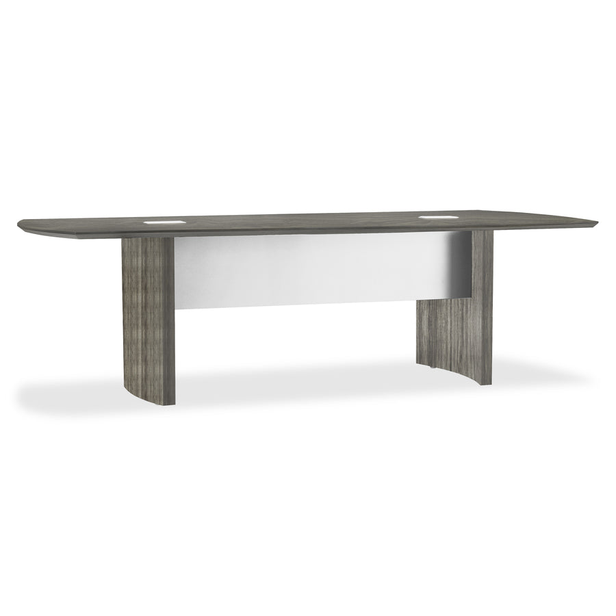 Mayline Gray Laminate Medina Conference Tabletop - 96" x 42"1" - Beveled Edge - Finish: Gray Steel Laminate, Silver - Stain Resistant, Water Resistant, Abrasion Resistant, Grommet, Durable - For Conference Room -