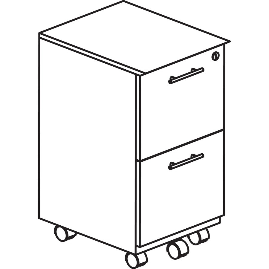 Mayline Gray Laminate File/File Mobile Pedestal File - 18" x 15.5" x 26.8" - 2 x File Drawer(s) - Material: Steel - Finish: Gray, Laminate - Stain Resistant, Water Resistant, Abrasion Resistant, Drawer Extension, Ball-bearing Suspension, Built-in Han -