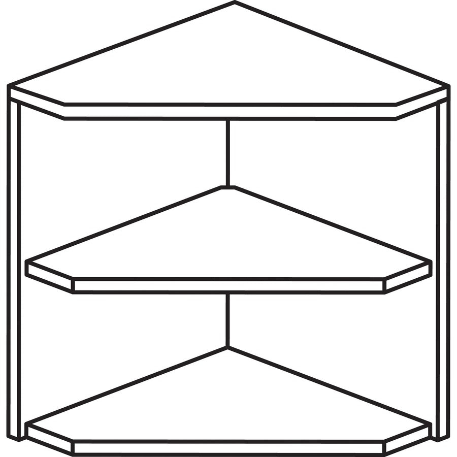 Mayline Medina Corner Support for Hutches - 15" x 15"20" - 2 Shelve(s) - Finish: Gray Steel Laminate - Abrasion Resistant, Stain Resistant, Water Resistant, Durable - For Office -