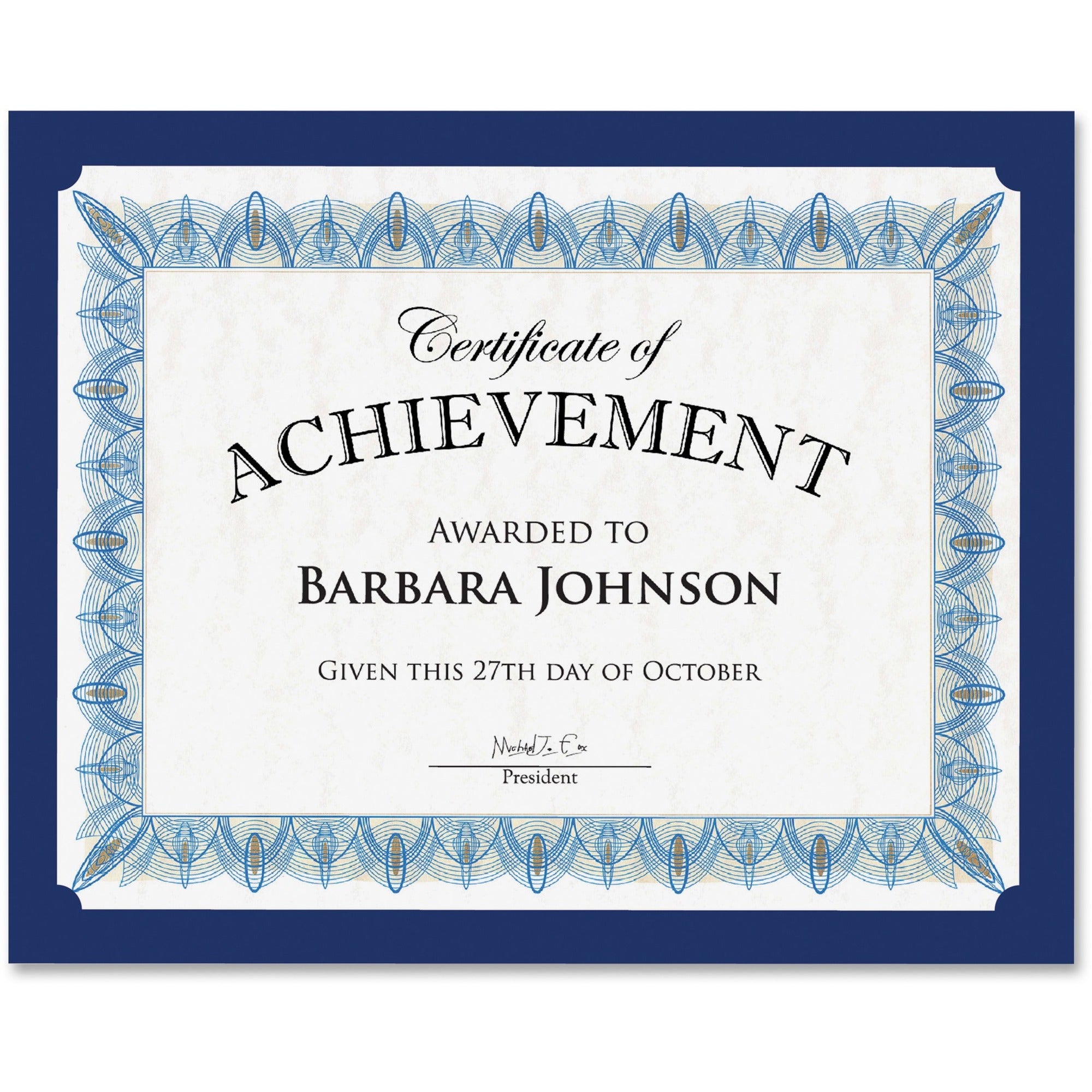 Geographics Recycled Certificate Holder - Navy - 30% Recycled - 10 / Pack -
