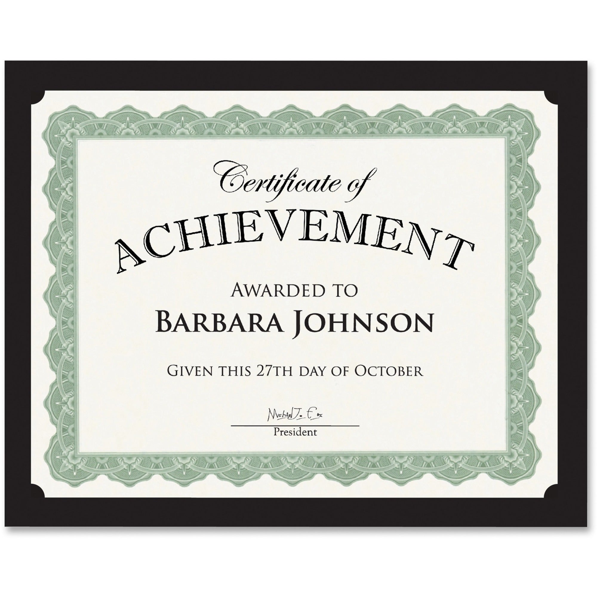 Geographics Recycled Certificate Holder - Black - 30% Recycled - 10 / Pack -