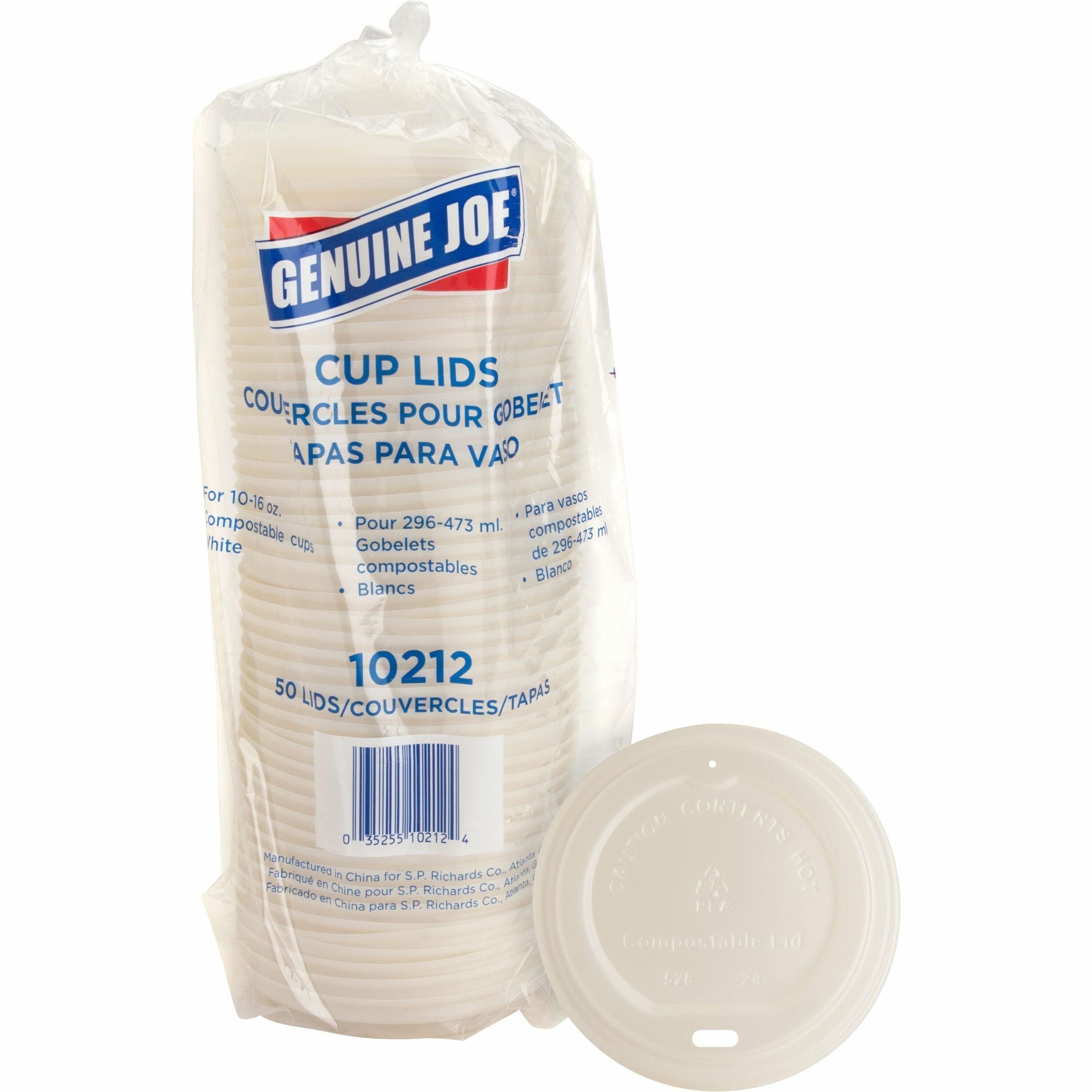 Genuine Joe Vented Hot Cup Lid - Polystyrene - 50 / Pack - White -