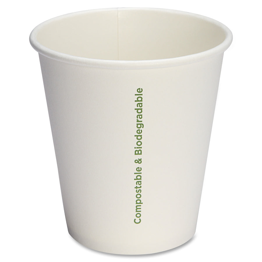 Genuine Joe 10 oz Eco-friendly Paper Cups - 50 / Pack - White - Paper - Coffee, Tea, Hot Chocolate -