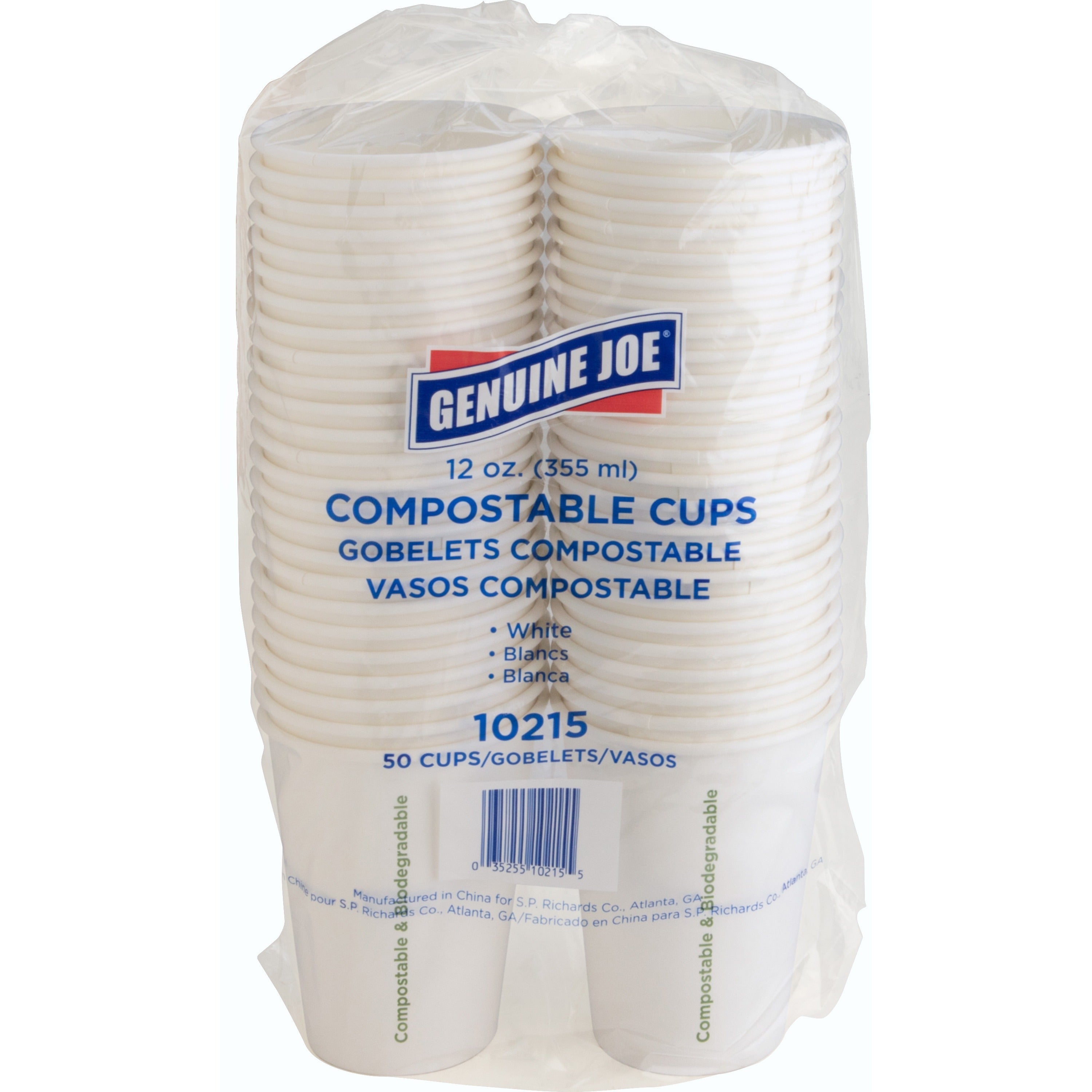 Genuine Joe 12 oz Eco-friendly Paper Cups - 50 / Pack - White - Paper -