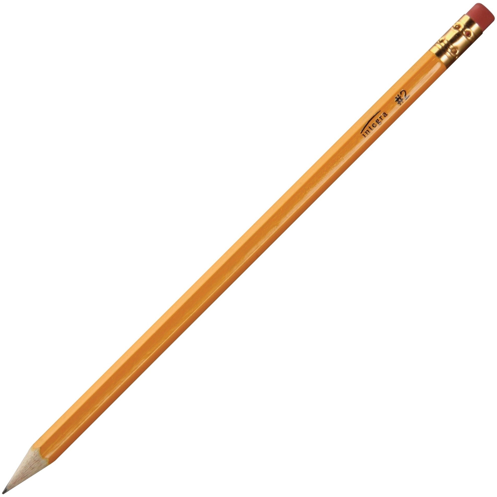 Integra Presharpened No. 2 Pencils - #2 Lead - Yellow Barrel - 144 / Box -