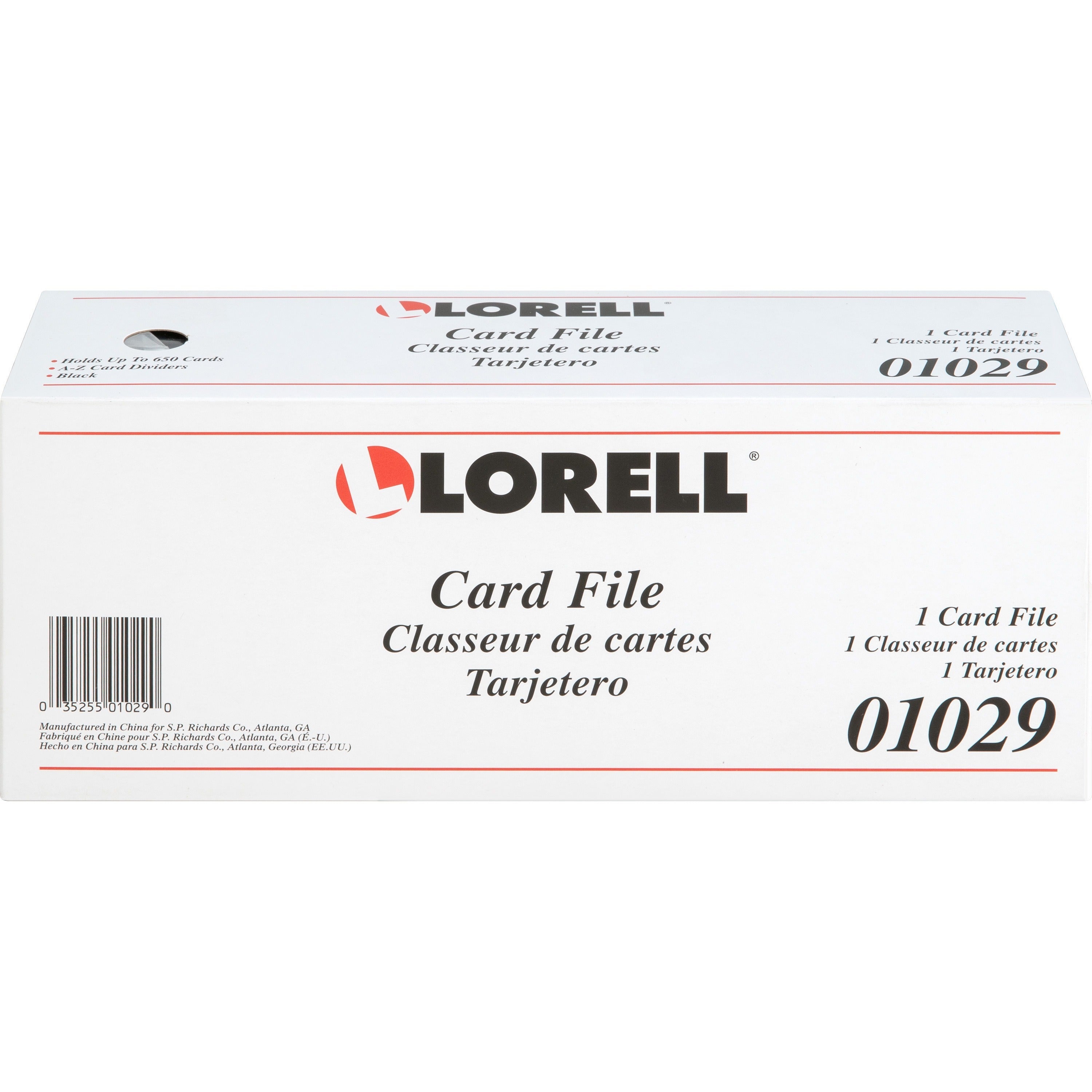 Lorell Desktop Business Card File - 650 Card Capacity - Black, Smoke -