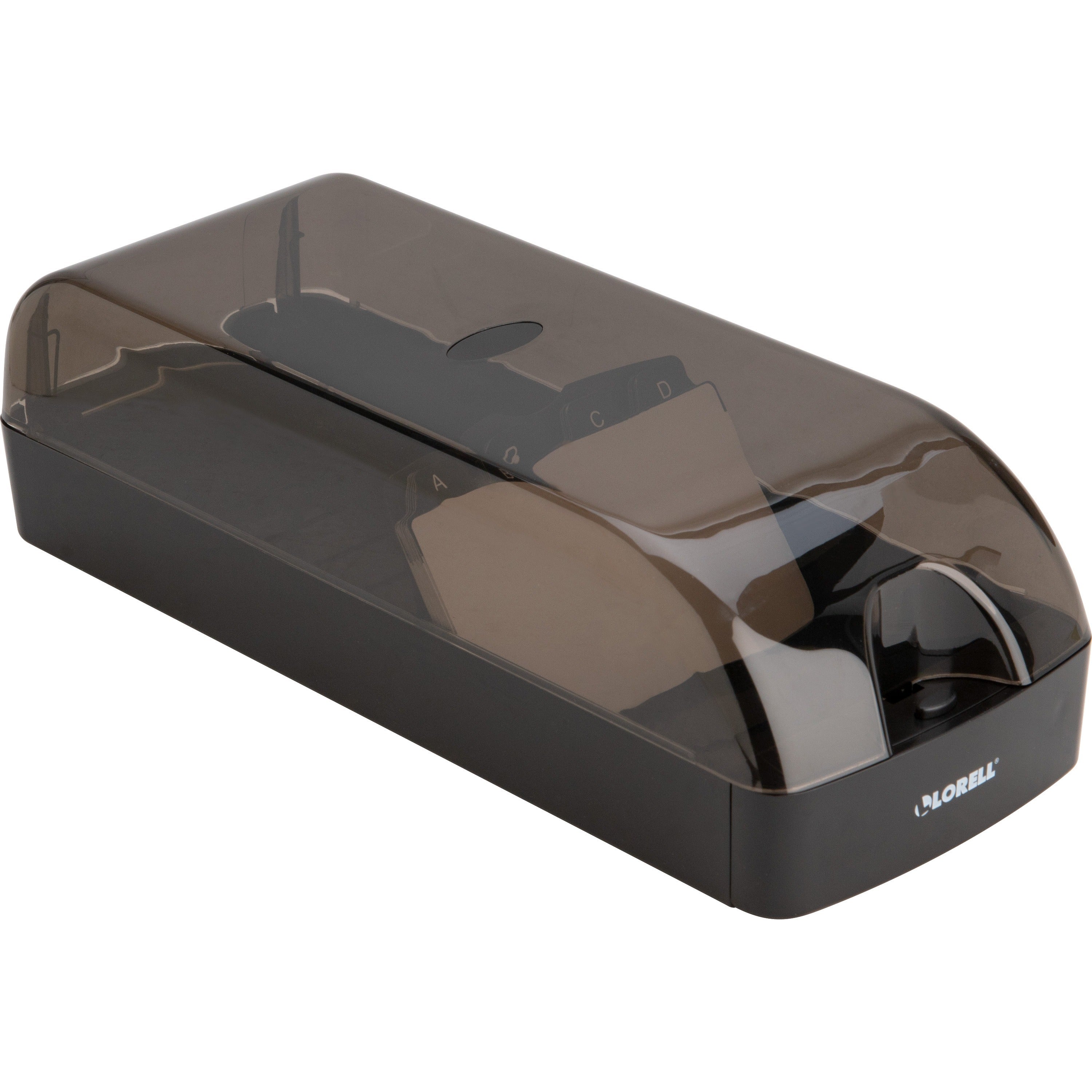 Lorell Desktop Business Card File - 650 Card Capacity - Black, Smoke -