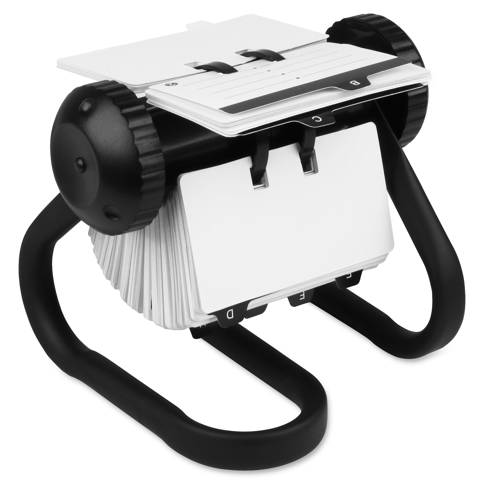 Lorell Metal Tubular Rotary Card File - 250 Card Capacity - Black -
