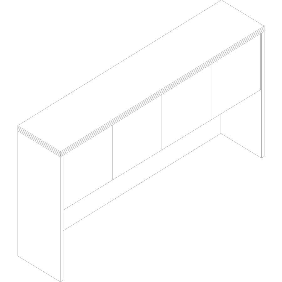 Lorell Chateau Series Hutch - 66.1" x 14.8"36.5" Hutch, 1.5" Top - 4 Door(s) - Reeded Edge - Material: P2 Particleboard - Finish: Mahogany, Laminate - Durable - For Office -