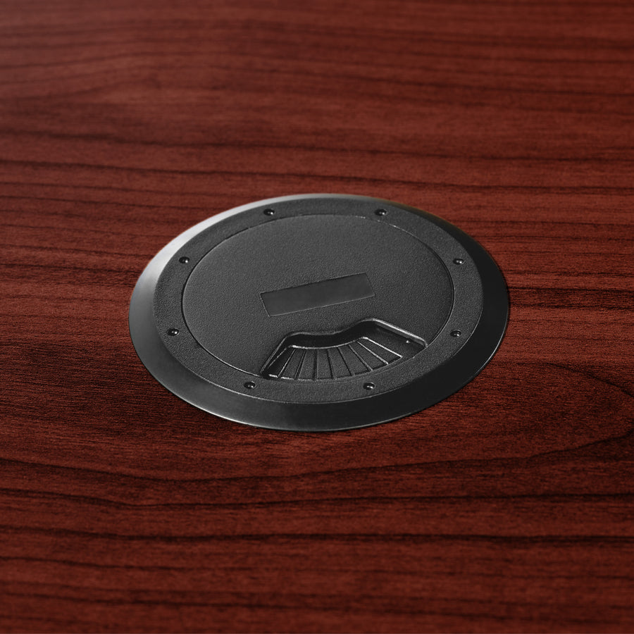 Lorell Chateau Series Bridge - 41.4" x 23.6"30" Bridge, 1.5" Top - Reeded Edge - Material: P2 Particleboard - Finish: Mahogany, Laminate - Durable, Grommet, Modesty Panel, Cord Management - For Office -