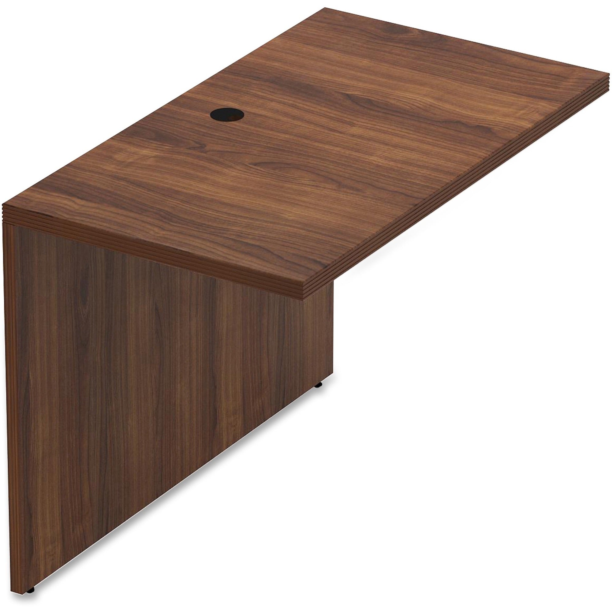 Lorell Chateau Series Bridge - 41.4" x 23.6"30" Bridge, 1.5" Top - Reeded Edge - Material: P2 Particleboard - Finish: Mahogany, Laminate - Durable, Grommet, Modesty Panel, Cord Management - For Office -