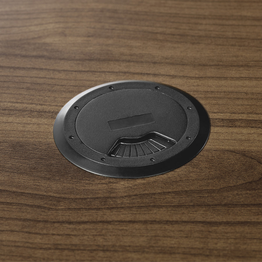 Lorell Chateau Series Bridge - 41.4" x 23.6"30" Bridge, 1.5" Top - Reeded Edge - Material: P2 Particleboard - Finish: Walnut, Laminate - Durable, Grommet, Modesty Panel, Cord Management - For Office -