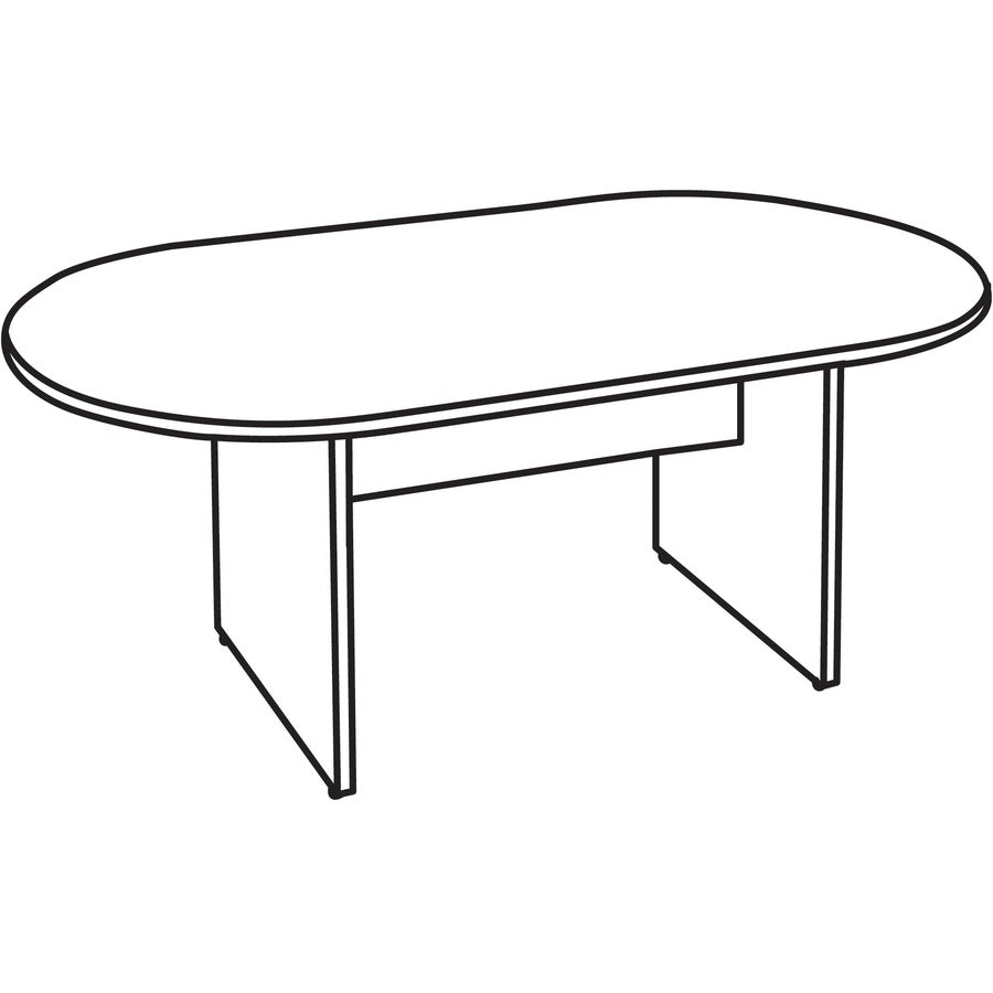 Lorell Chateau Series 6' Oval Conference Table - 70.9" x 35.4"30" Table, 1.5" Top - Reeded Edge - Material: P2 Particleboard - Finish: Mahogany Laminate - Durable, Modesty Panel - For Meeting -