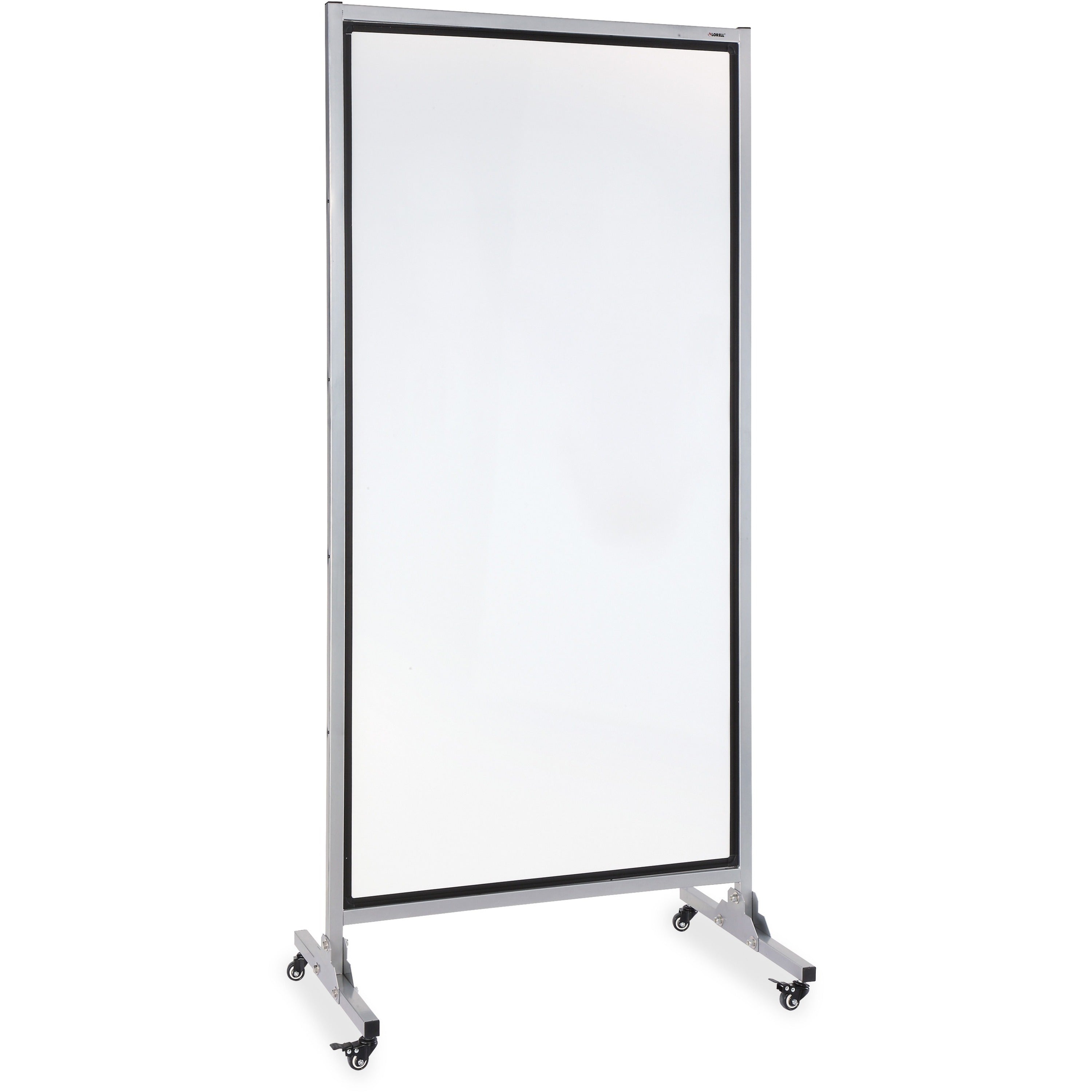 Lorell Double-sided Dry-Erase Easel/Room Divider - 37.5" (3.1 ft) Width x 82.5" (6.9 ft) Height - White Steel Surface - Black Aluminum Frame - Rectangle - Magnetic - 1 Each -
