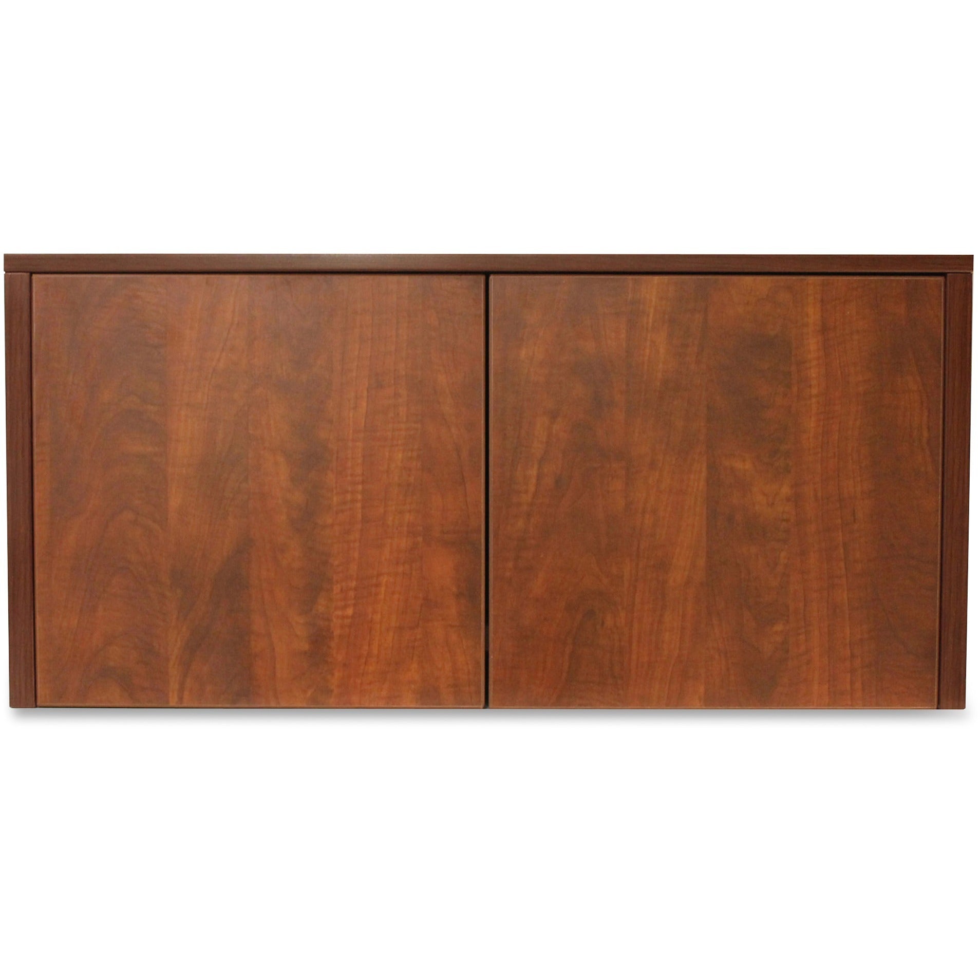 Lorell Essentials/Revelance Series Wall-Mount Hutch - 35.4" x 14.8"16.8" Hutch, 1" Side Panel, 0.6" Back Panel, 0.7" Panel, 1" Bottom Panel - Finish: Mahogany - Back Panel, Edge Banding - For Office -