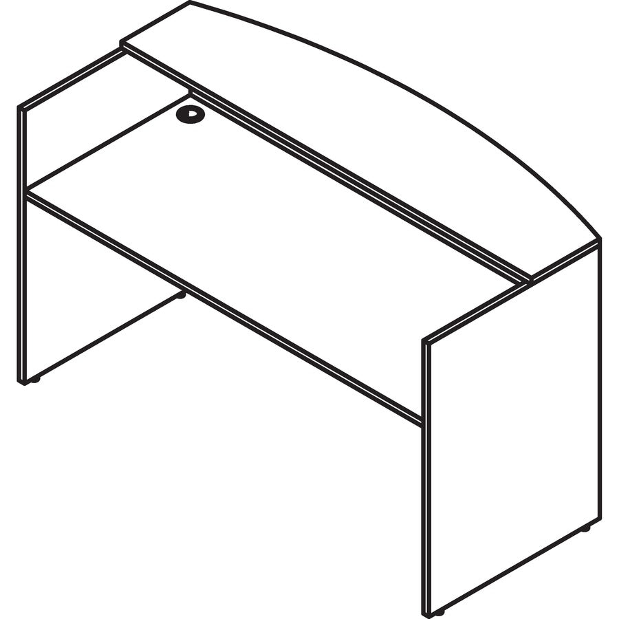 Lorell Essentials Series Front Reception Desk - 1" Top, 35.4" x 70.9"42.5" Desk - Finish: Cherry Laminate - Durable - For Office -