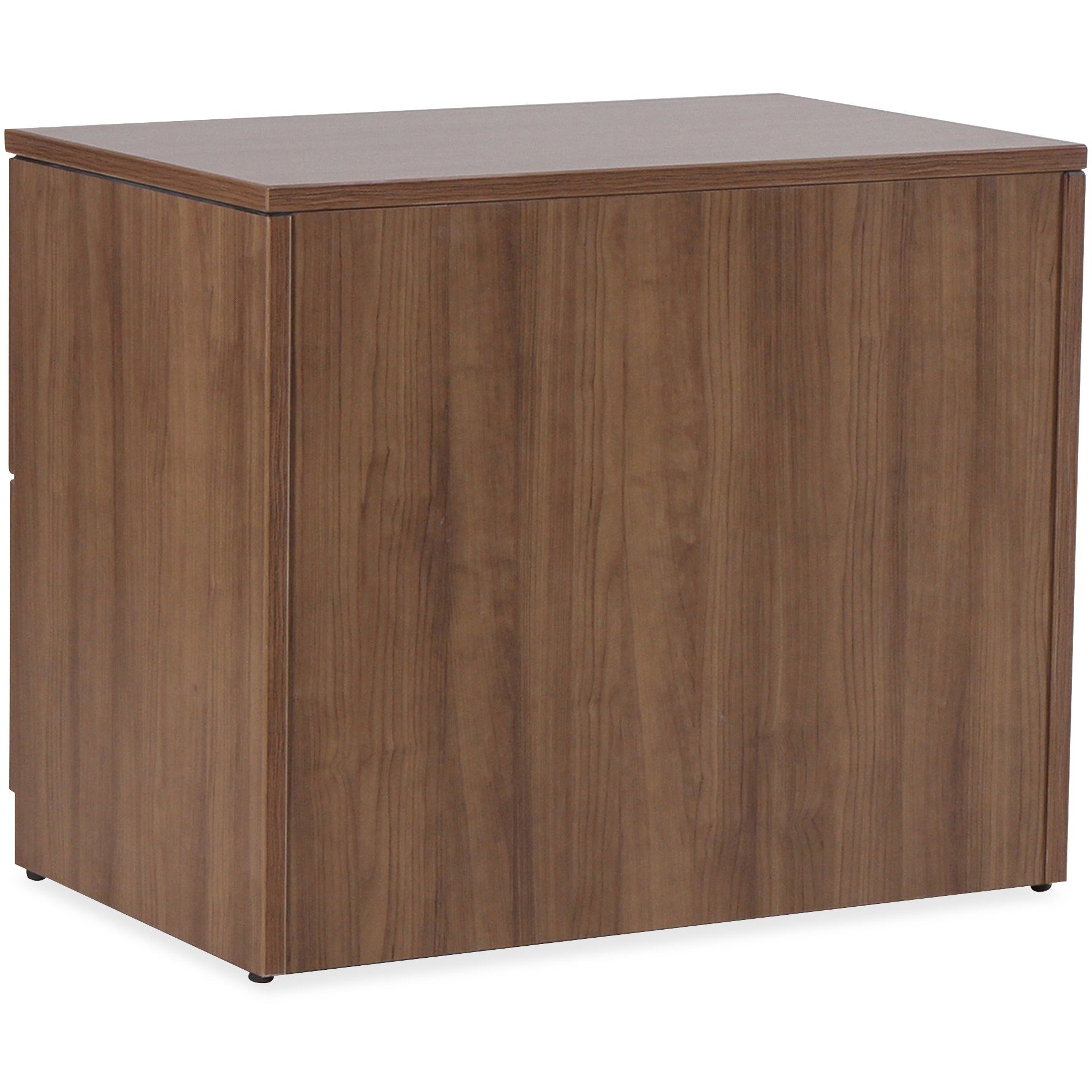Lorell Essentials Series Lateral File - 1" Top, 0.1" Edge, 35.5" x 22"29.5" Lateral File - 2 x File Drawer(s) - Walnut, Laminate Table Top - Durable, Built-in Hangrail, Ball Bearing Slide, Drawer Extension, Lockable, Anti-tip, Adjustable Leveler - Fo -