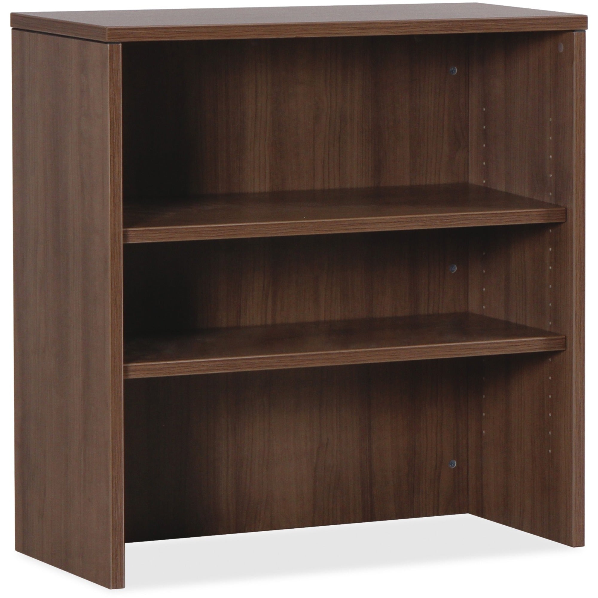 Lorell Essentials Series Stack-on Bookshelf - 36" x 15"36" - 2 Shelve(s) - Material: MFC, Polyvinyl Chloride (PVC) - Finish: Walnut, Laminate - Stackable - For Office, Book, Binder, Display Screen -