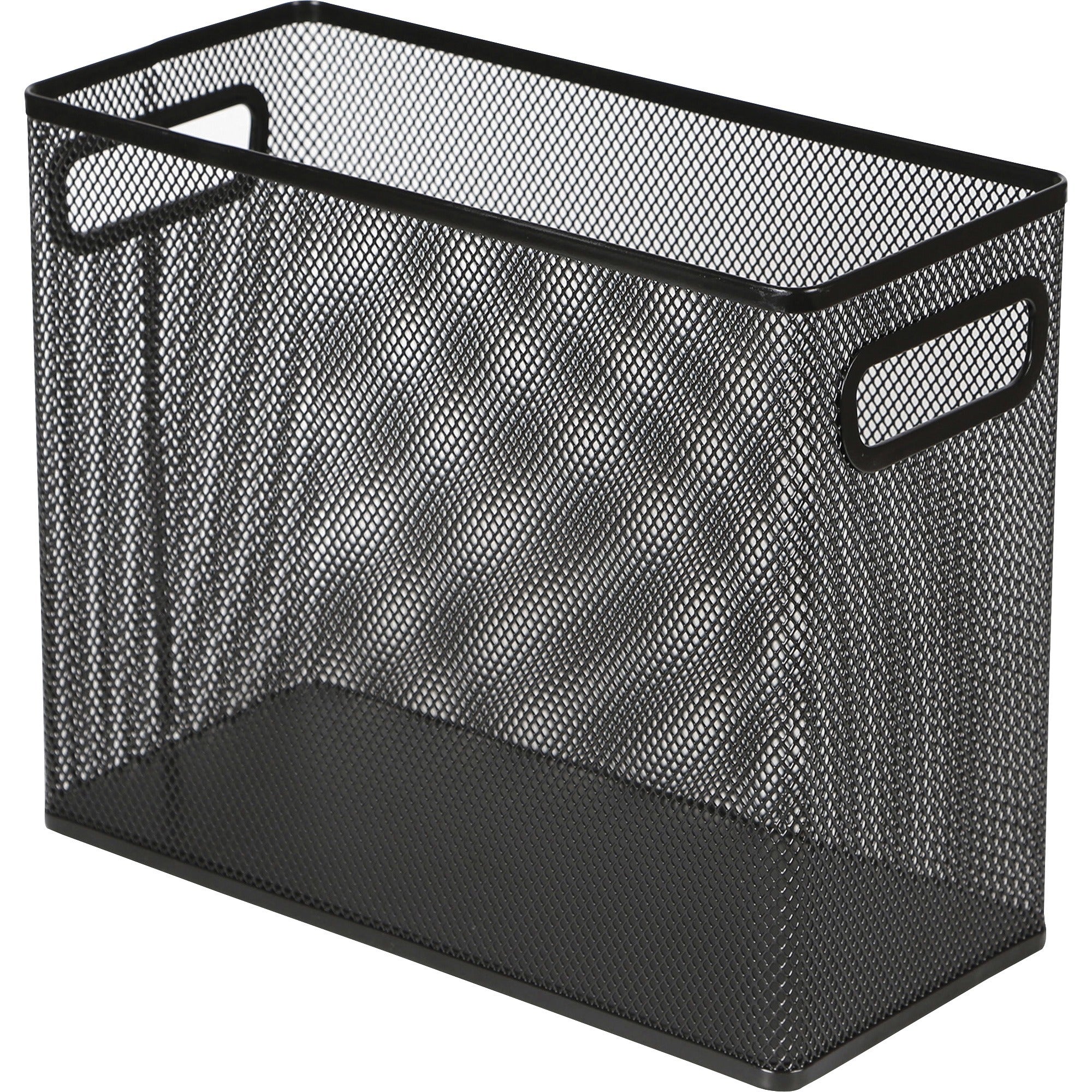 Lorell Mesh Tabletop Hanging File Holder - Black - Steel - 1 Each -