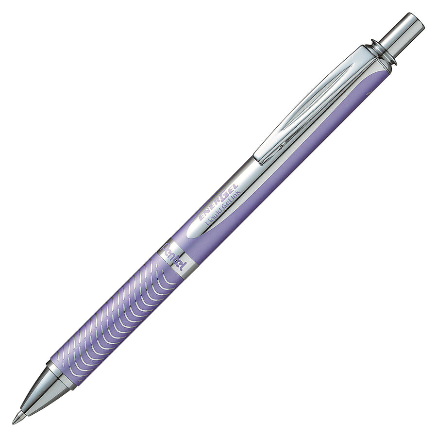 EnerGel EnerGel Alloy Retractable Gel Pens - Medium Pen Point - 0.7 mm Pen Point Size - Refillable - Retractable - Black Gel-based Ink - Violet Metal Barrel - Stainless Steel Tip - 1 Each -
