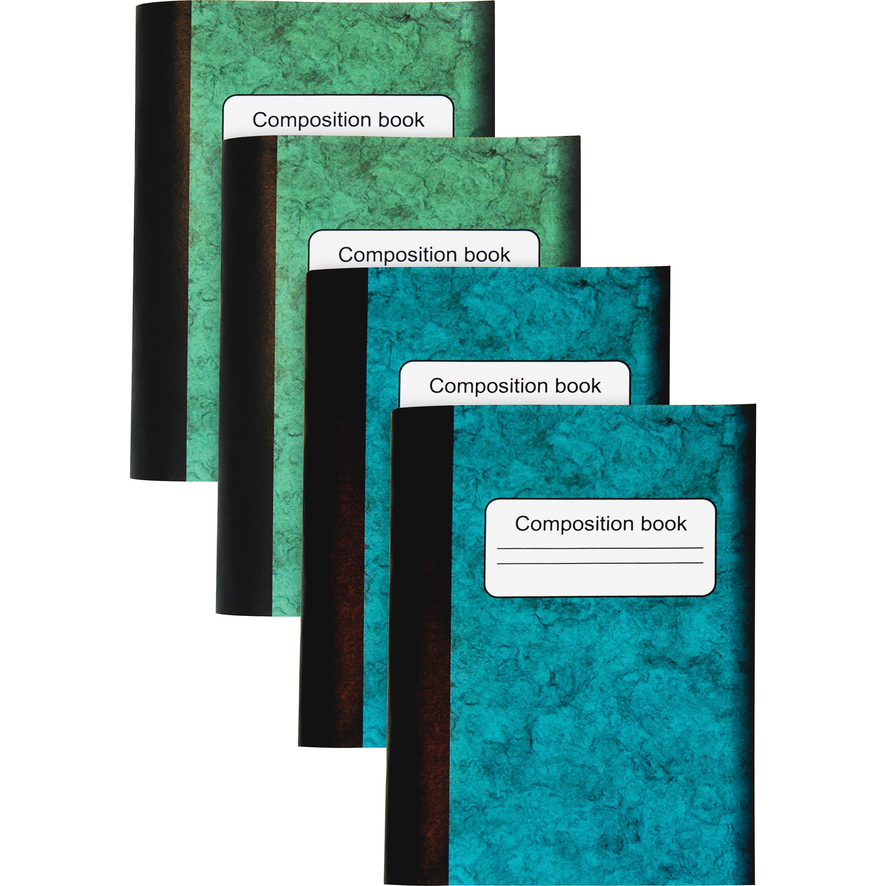 Sparco Composition Books - 80 Sheets - 4.25" x 3.3" - Multi-colored Cover - Sturdy Cover, Durable - 4 / Pack -