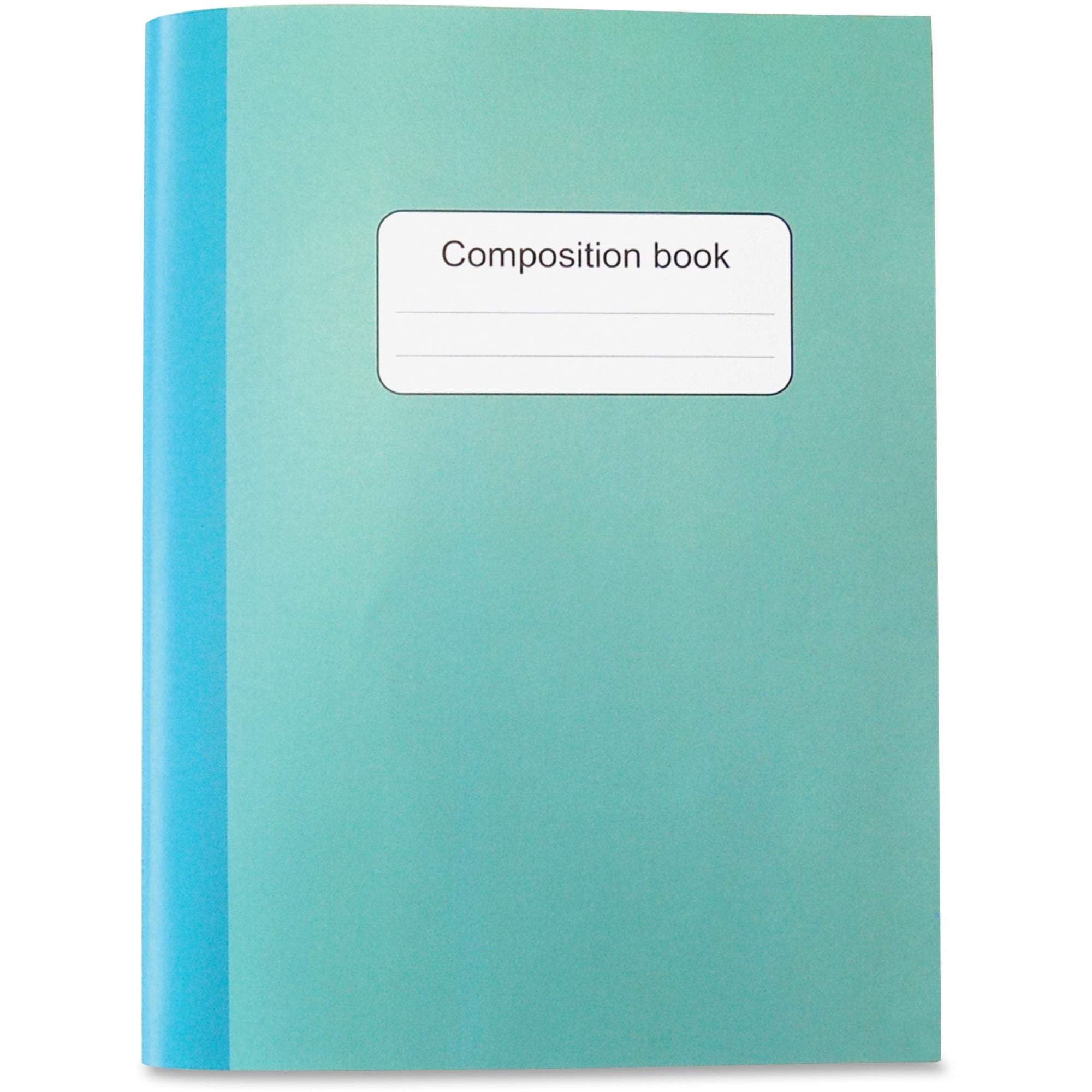 Sparco College-ruled Composition Book - 80 Sheets - Stitched - College Ruled - 15 lb Basis Weight - 9.75" x 7.5" x 10" - Blue, Green Cover - Sturdy Cover - Recycled - 1 Each -