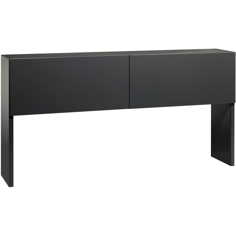 Lorell Fortress Modular Series Stack-on Hutch - 72" - Material: Steel - Finish: Charcoal - Grommet, Cord Management -