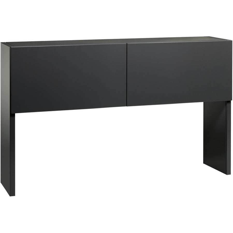 Lorell Fortress Modular Series Stack-on Hutch - 60" - Material: Steel - Finish: Charcoal - Grommet, Cord Management -