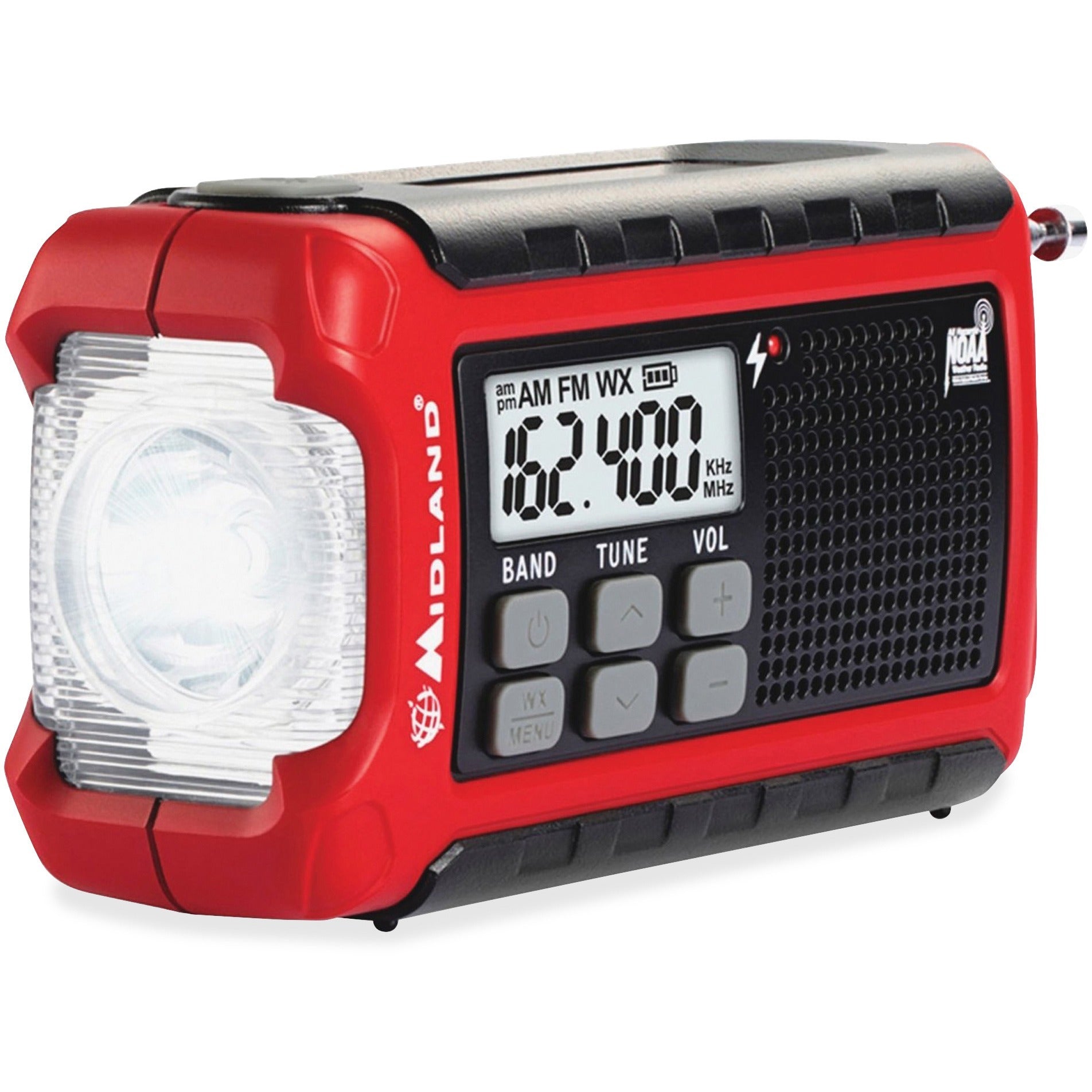 ER210 Weather Alert Radio, 25 Hour Run Time, Red - 2