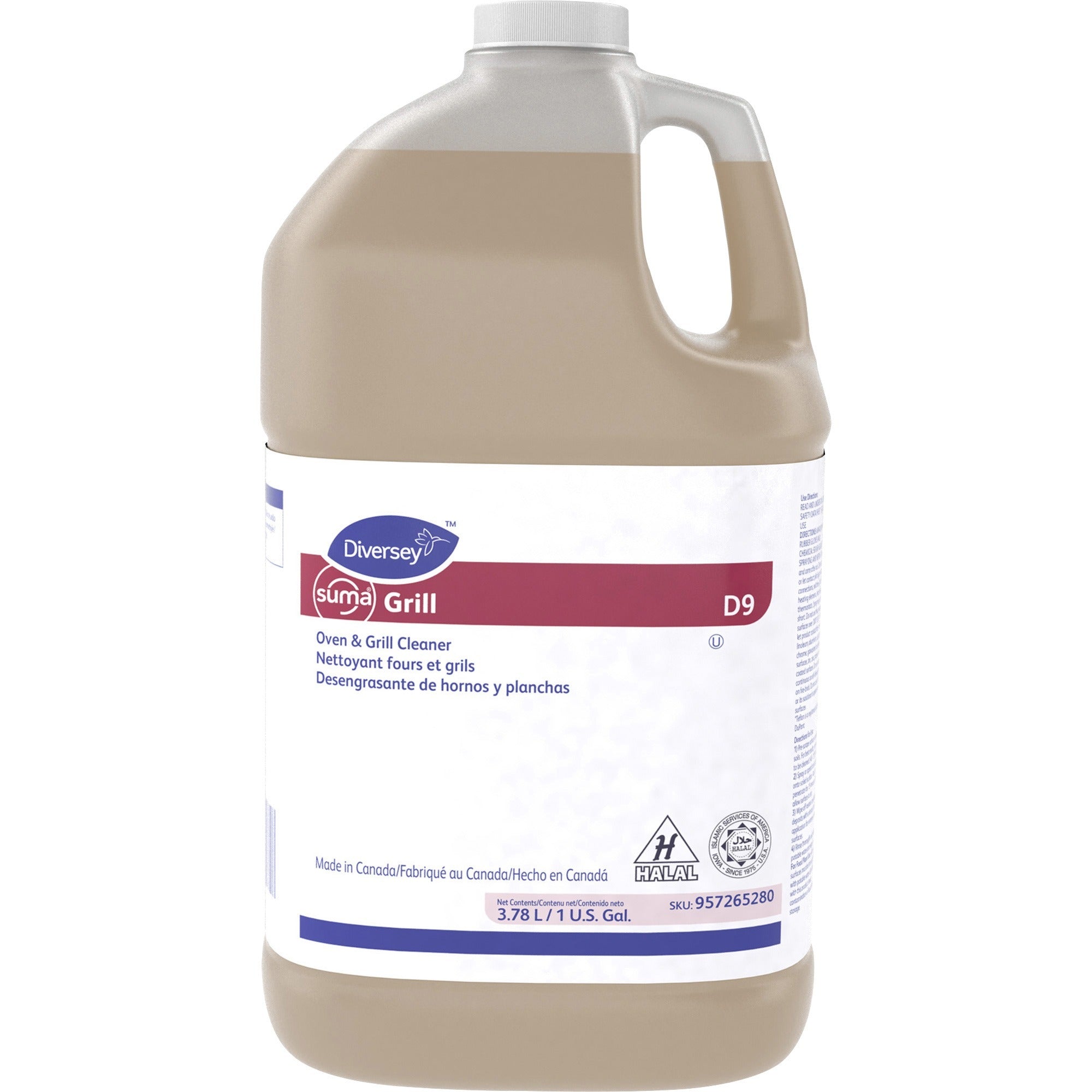 Diversey Suma Oven/Grill Cleaner - For Oven, Grill, Stainless Steel - Ready-To-Use - 128 fl oz (4 quart) - 1 Each - Heavy Duty - Brown -