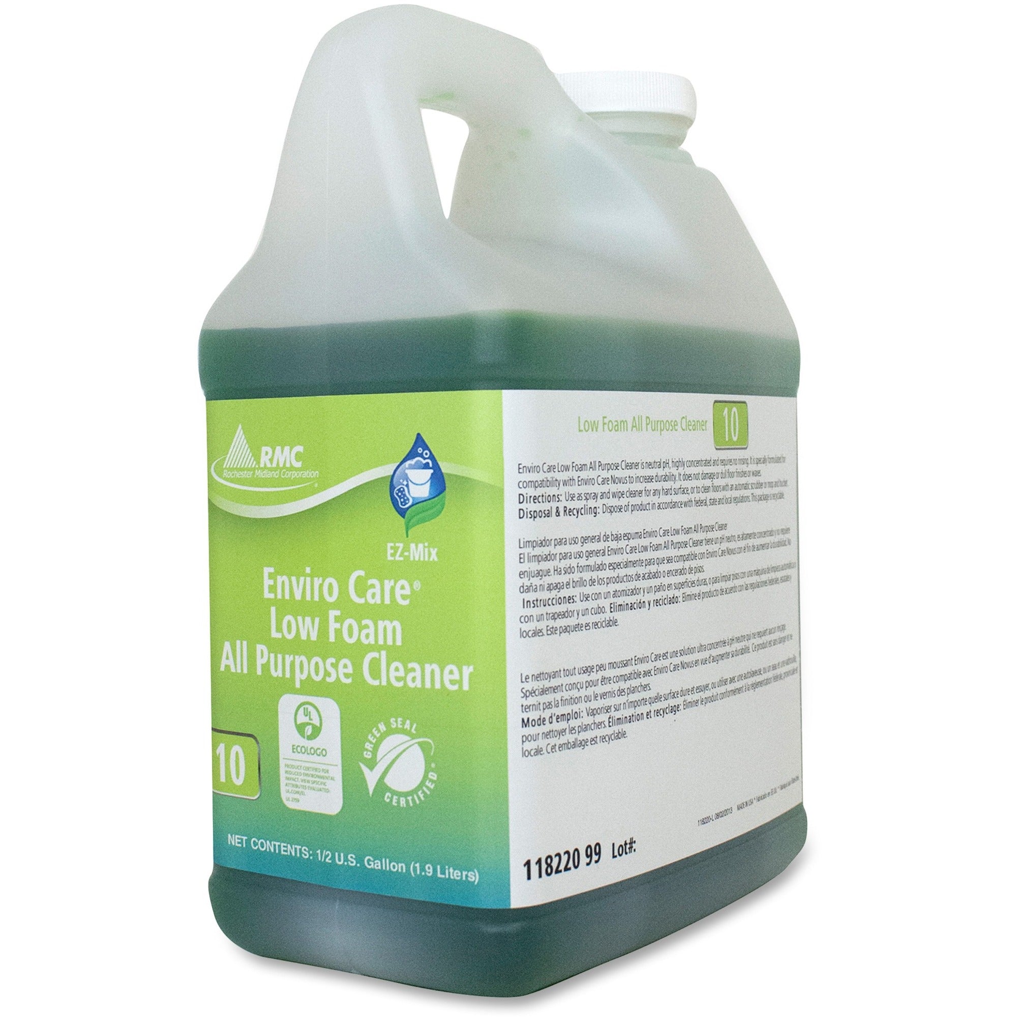 RMC Enviro Care All-purpose Cleaner - For General Purpose - Concentrate - 64.2 fl oz (2 quart) - 4 / Carton - pH Neutral, Bio-based - Green -