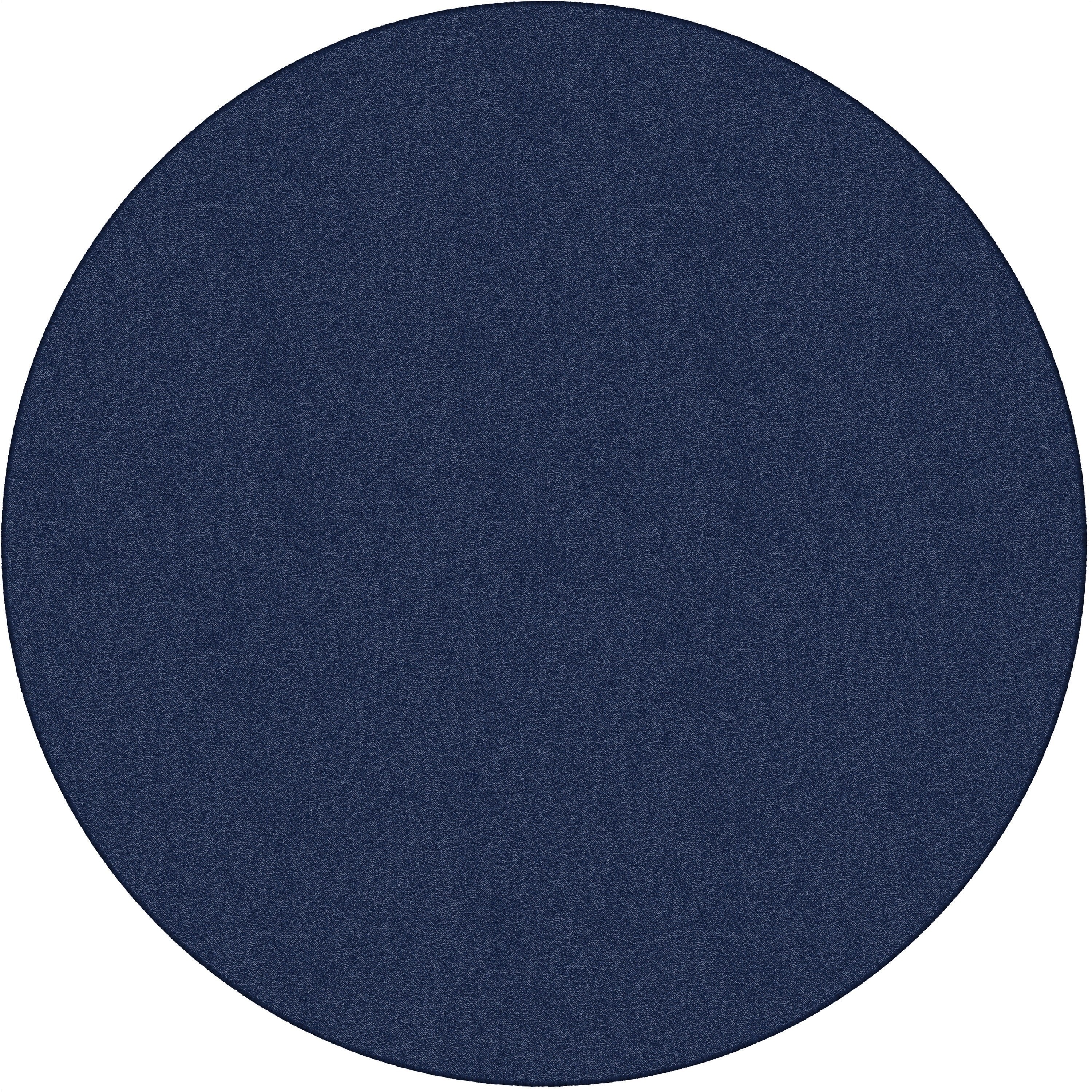 Flagship Carpets Classic Solid Color 6' Round Rug - Floor Rug - Classic, Traditional - 72" Length - Circle - Navy - Nylon - 1