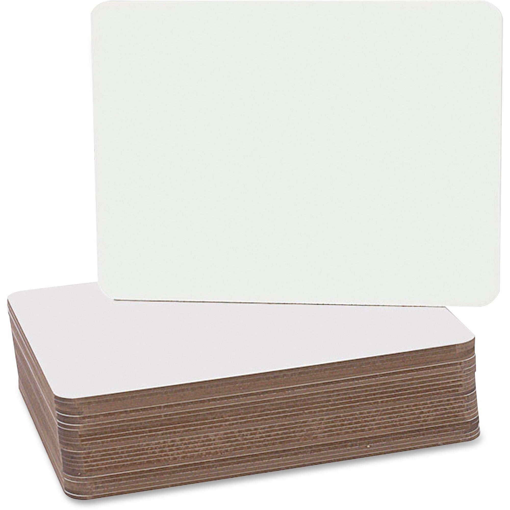 Flipside Round Corners Dry Erase Lap Board - 9.5" (0.8 ft) Width x 12" (1 ft) Height - White Surface - Rectangle - 24 / Pack -