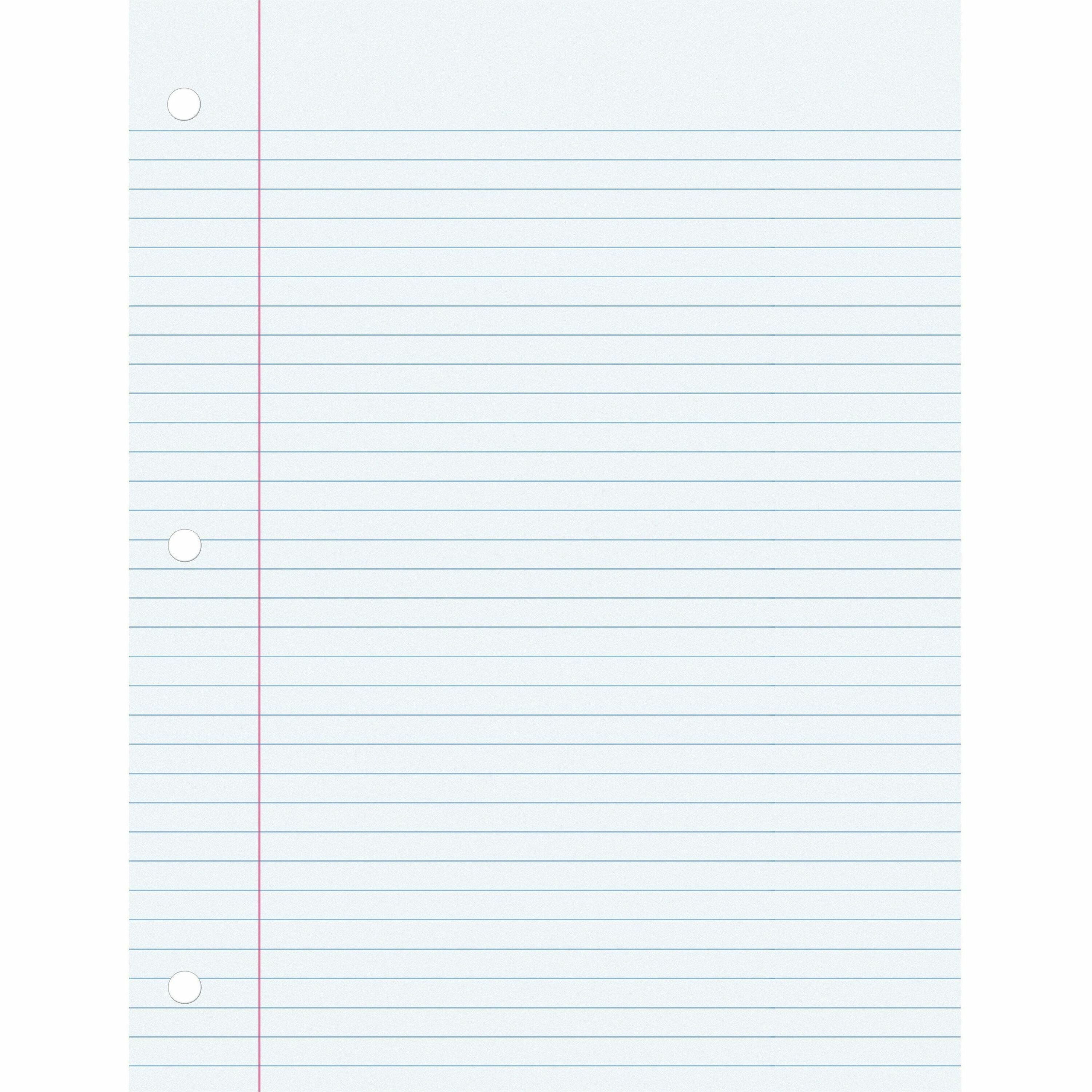 Pacon College Ruled Filler Paper - 100 Sheets - College Ruled - 0.28" Ruled - Red Margin - 3 Hole(s) - 8" x 10 1/2" - White Paper - Smooth, Punched - 100 / Pack -