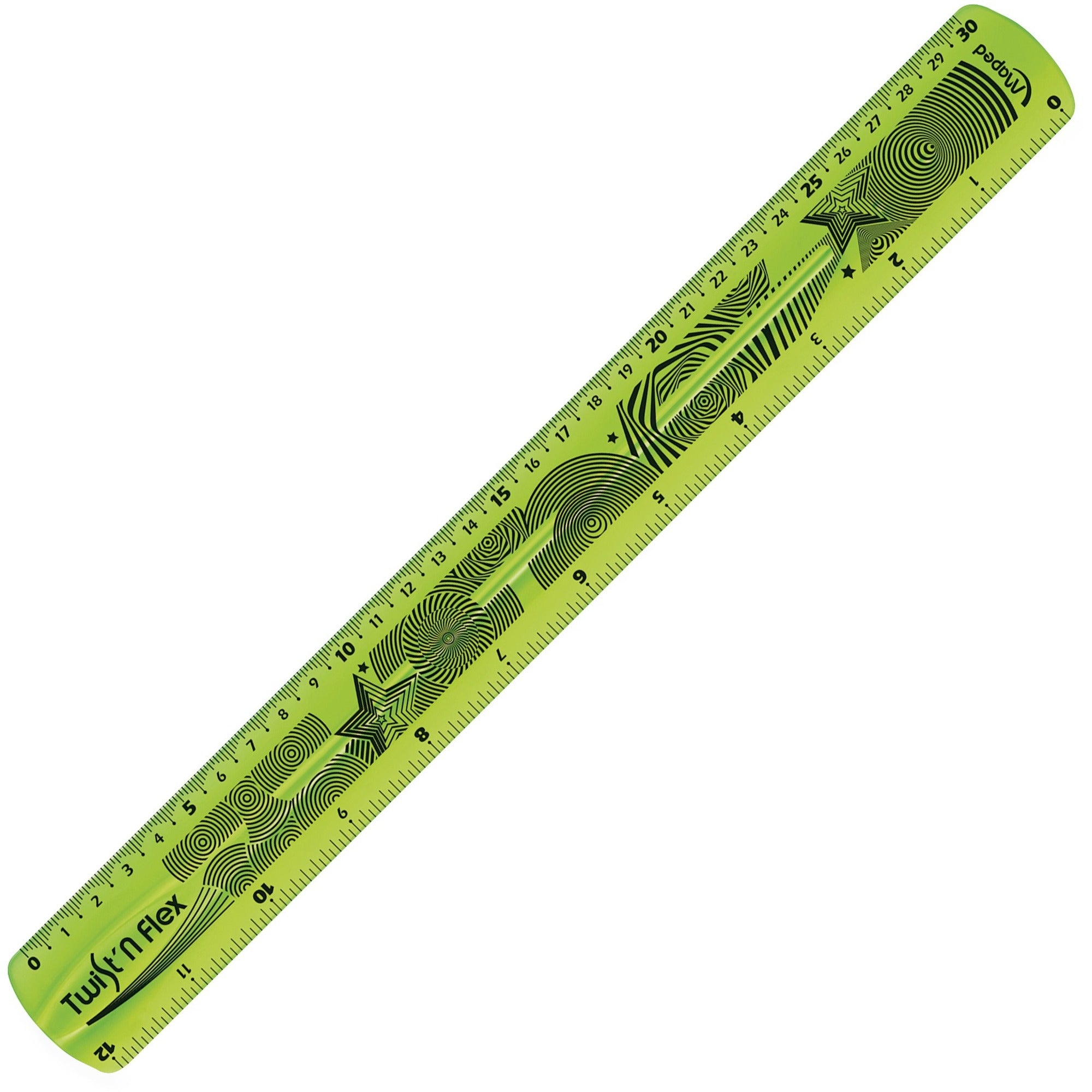 Helix Twist-n-Flex 12" Ruler - 12" Length - Imperial, Metric Measuring System - 1 Each - Assorted -
