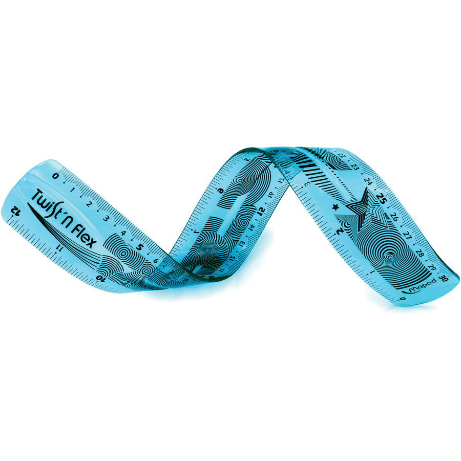 Helix Twist-n-Flex 12" Ruler - 12" Length - Imperial, Metric Measuring System - 1 Each - Assorted -