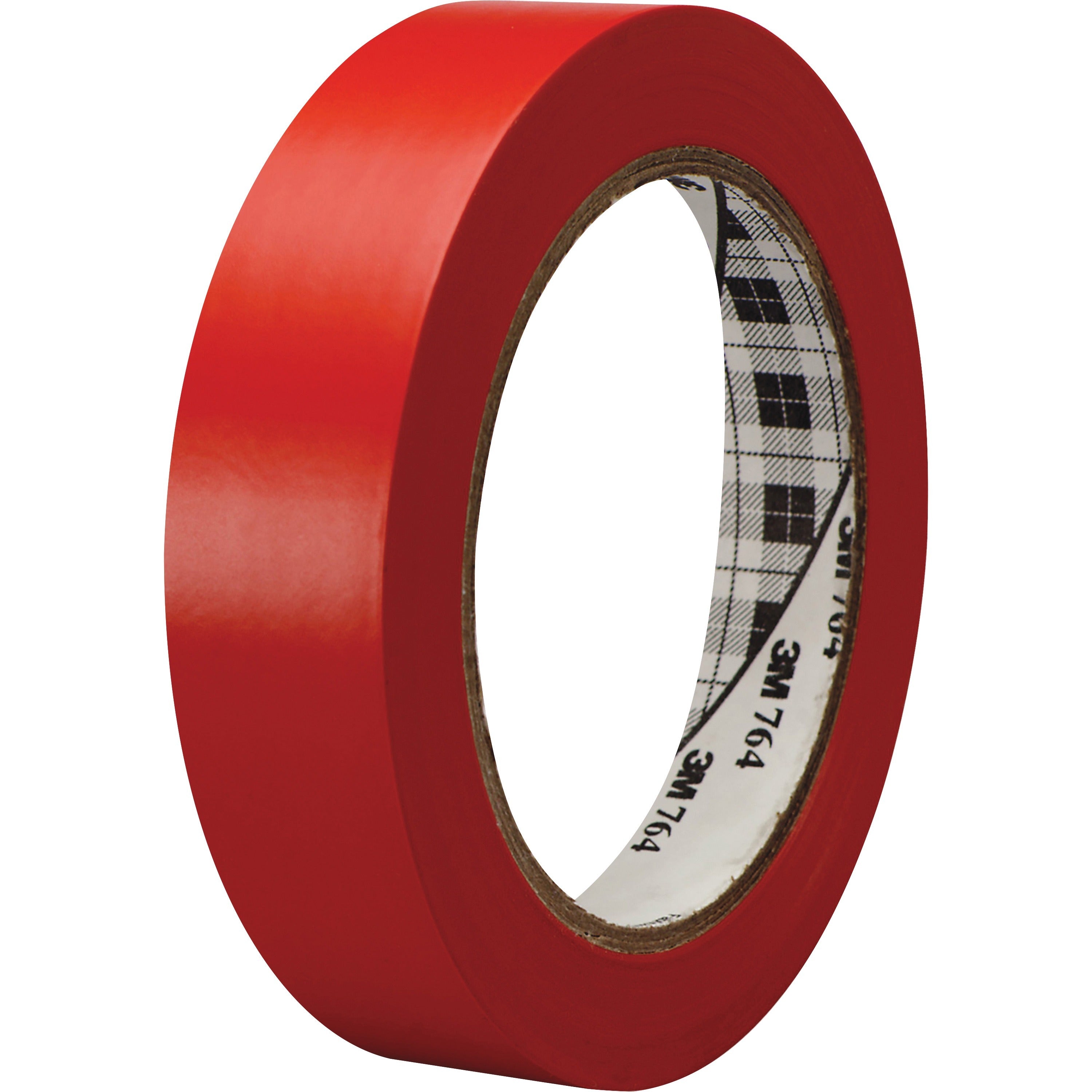 3M General-Purpose Vinyl Tape 764 - 36 yd Length x 1" Width - 5 mil Thickness - Rubber - 4 mil - Polyvinyl Chloride (PVC) Backing - 1 / Roll - Red -