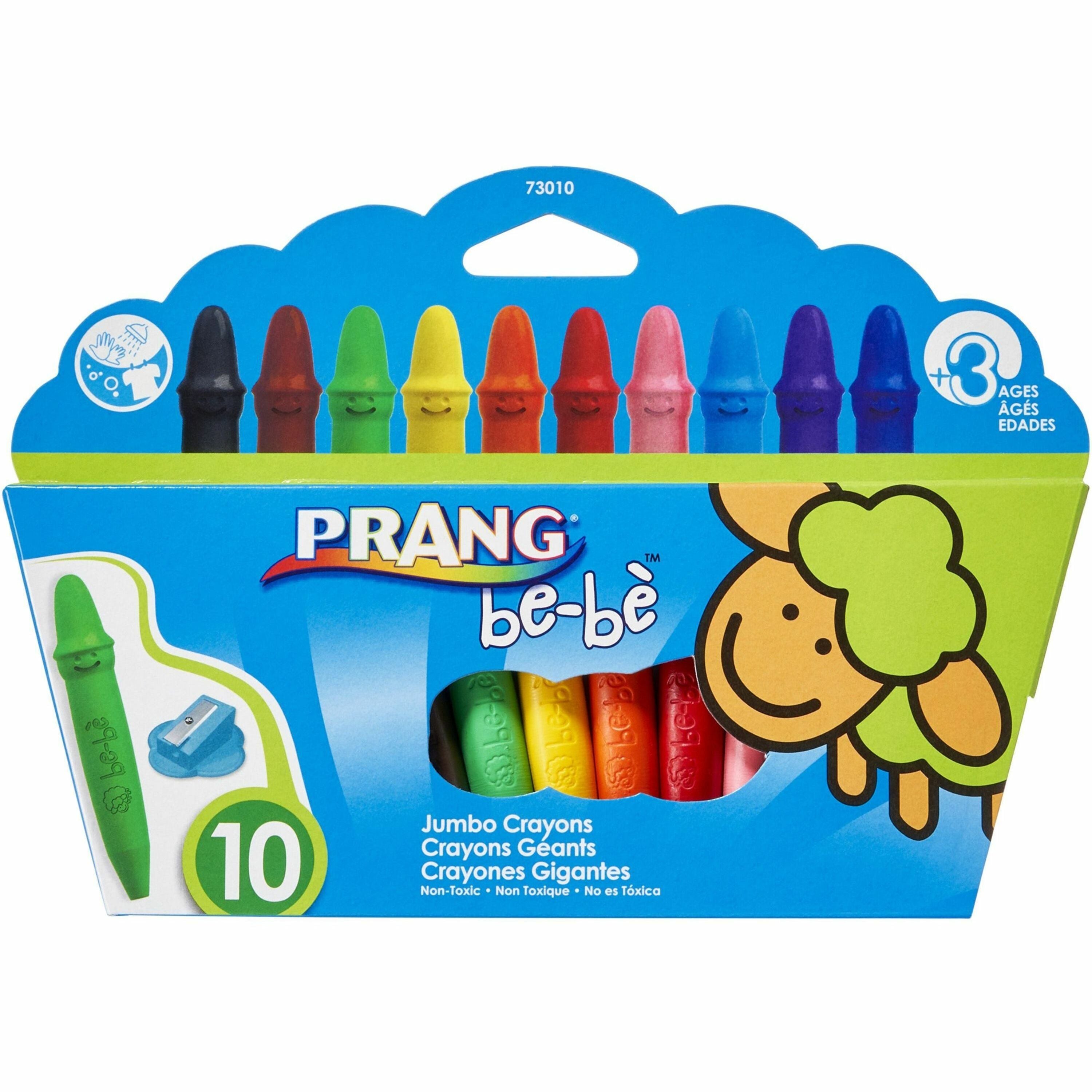 Prang be-be Jumbo Crayons - Assorted - 10 / Set -