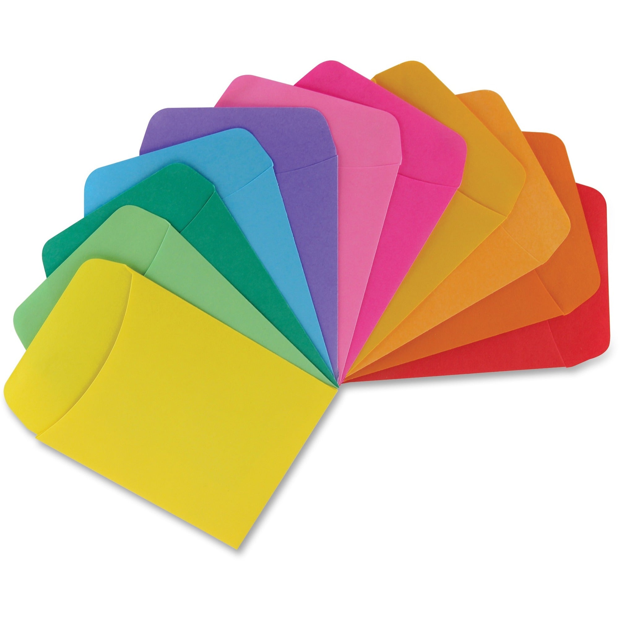 Hygloss Nonadhesive Library Pockets - 5" Height x 3.5" Width x 7" Length - Rectangular - Assorted - Manila - 30 / Pack -
