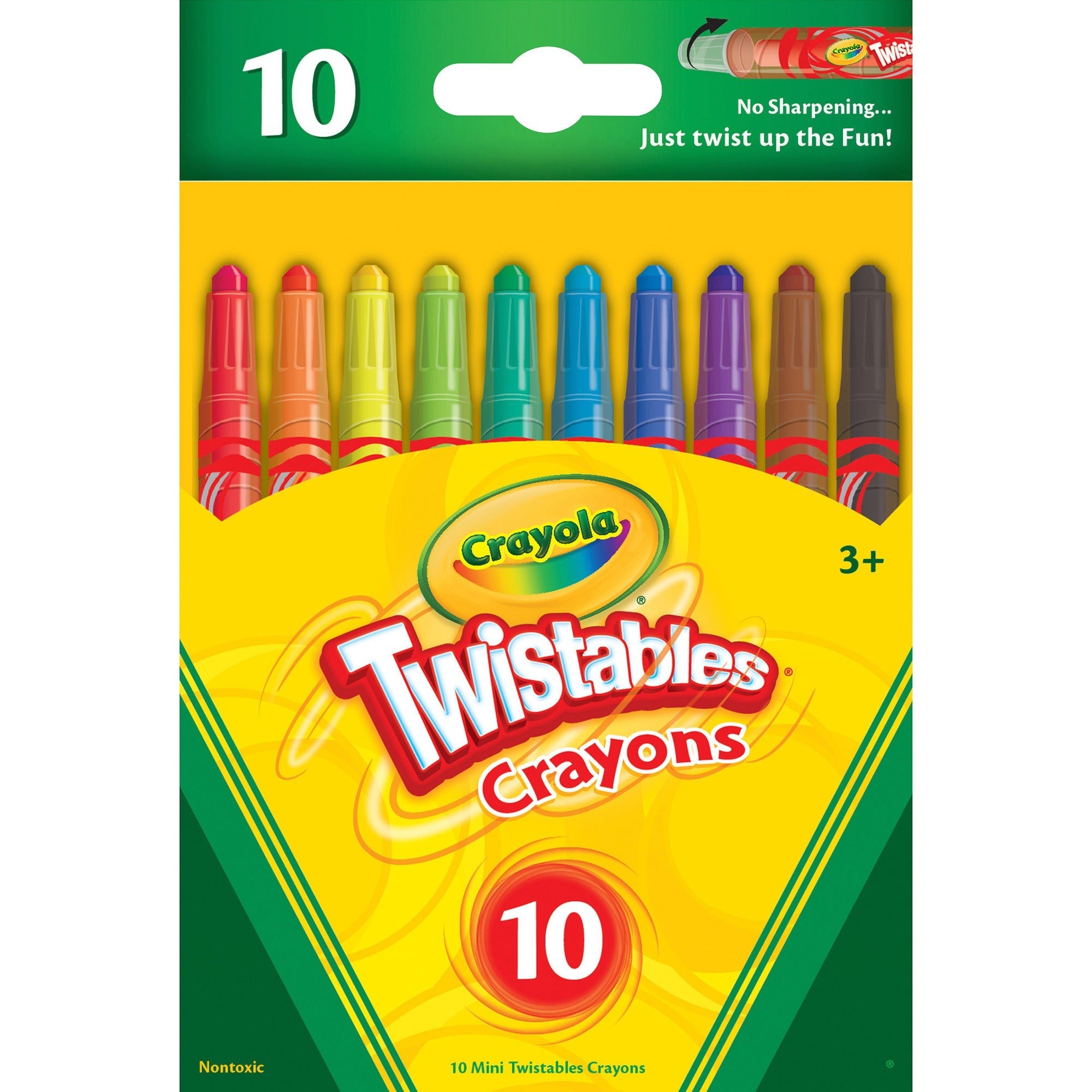 Crayola Mini Twistables Crayons - Clear, Assorted - 10 / Set -