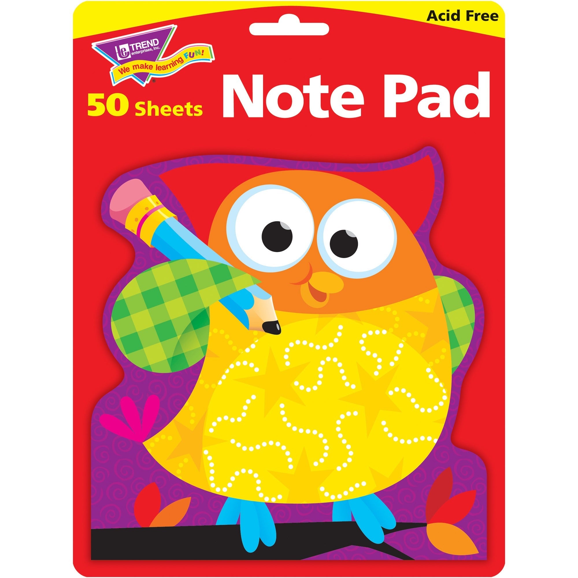 Trend Owl-Stars Shaped Note Pads - 50 Sheets - 5" x 5" - Multicolor Paper - Acid-free - 50 / Pad -