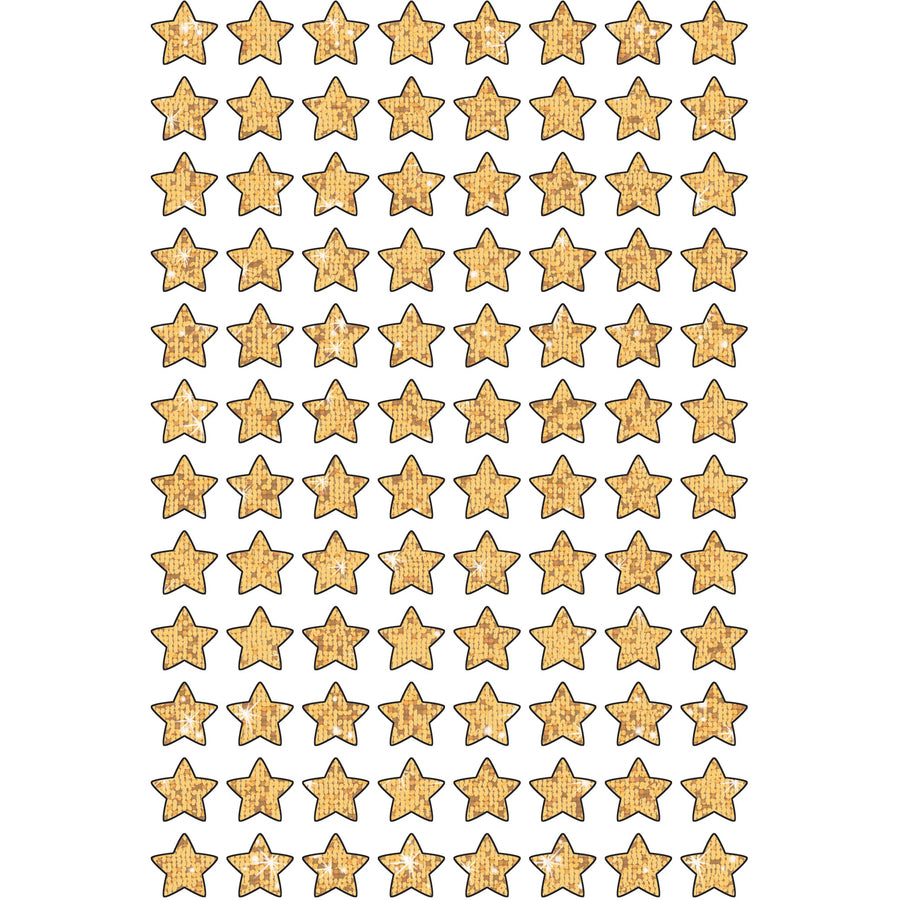 Trend Gold Sparkle Stars superShapes Stickers - Sparkle Stars Shape - Self-adhesive - Acid-free, Fade Resistant, Non-toxic, Photo-safe - Gold - 400 / Pack -