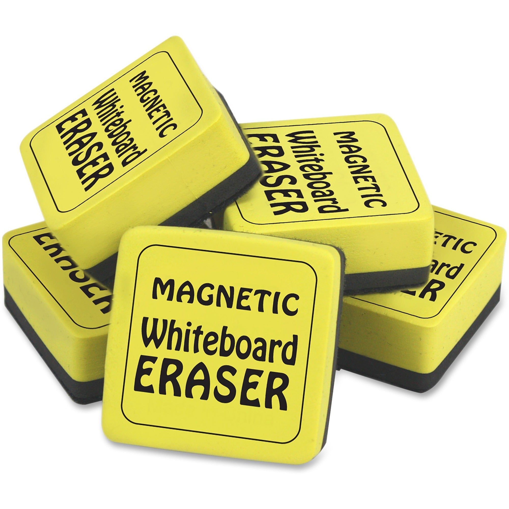 The Pencil Grip Magnetic Whiteboard Eraser Class Pack - 2" Width x 2" Length - Durable, Soft, Magnetic - Yellow - 24 / Pack -