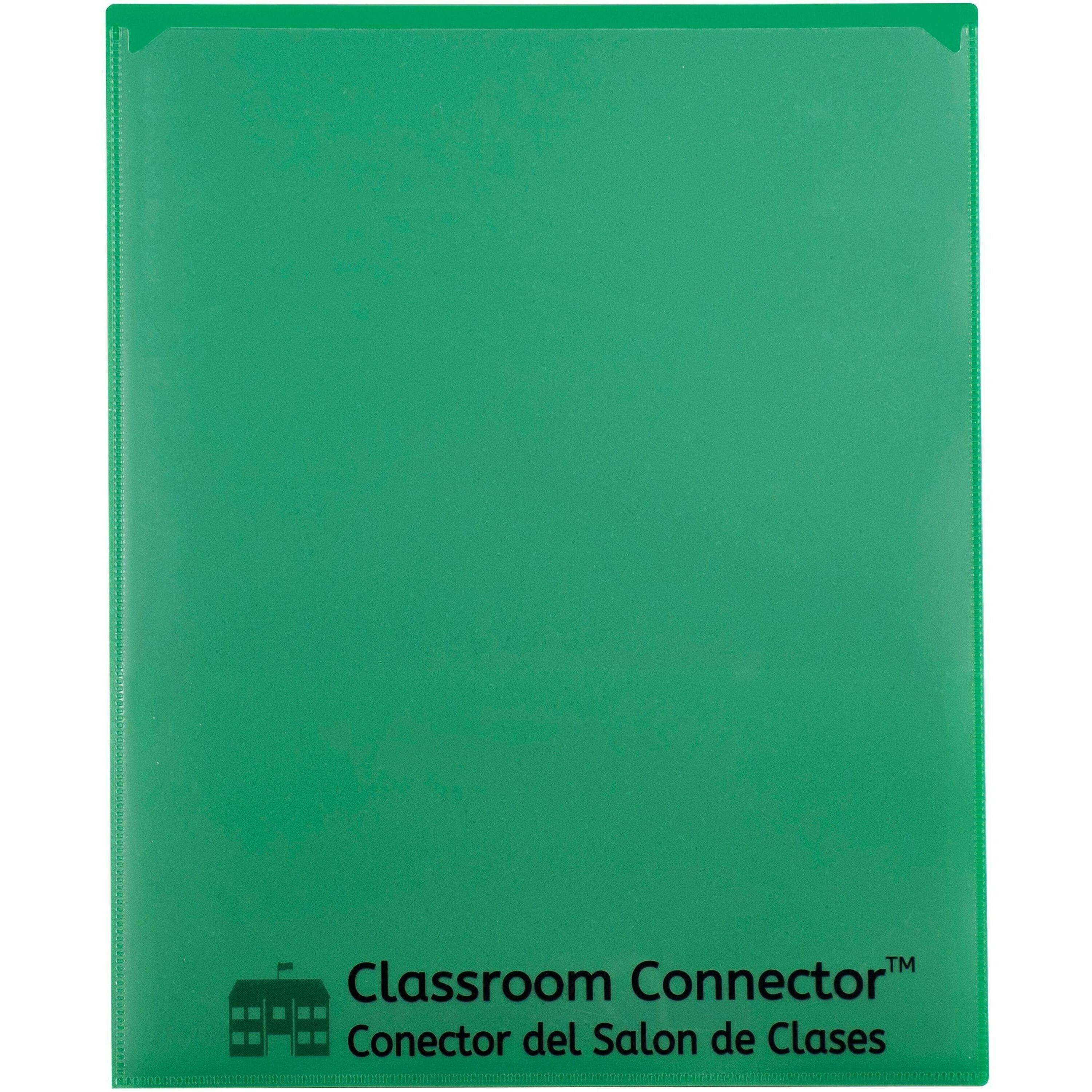 c-line-classroom-connector-letter-report-cover-8-1-2-x-11-2-internal-pockets-green-25-box_cli32003 - 1