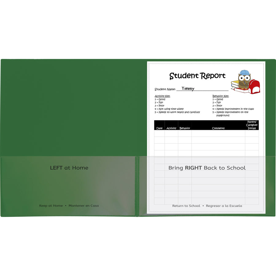 c-line-classroom-connector-letter-report-cover-8-1-2-x-11-2-internal-pockets-green-25-box_cli32003 - 2