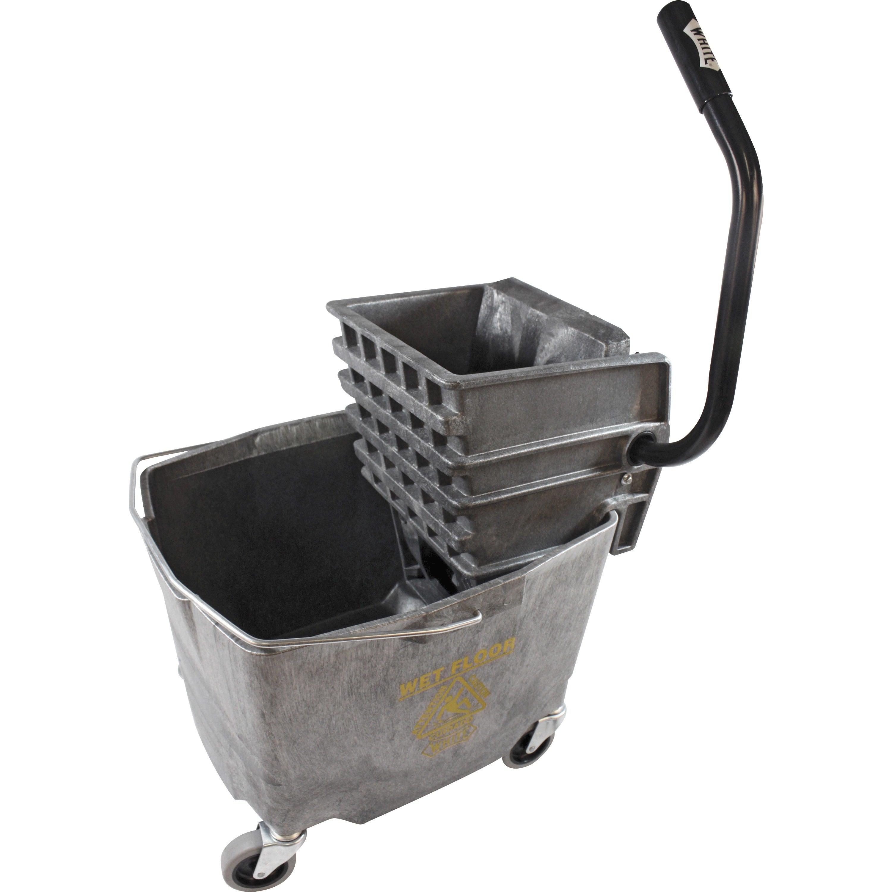 Impact 35 QT Side Press Mop Bucket Wringer Combo - 8.75 gal - Splash Resistant, Reinforced, Handle, Durable, Corrosion Resistant - 17.8" x 16.3" - Plastic, Polyethylene, Steel - Gray - 1 Each